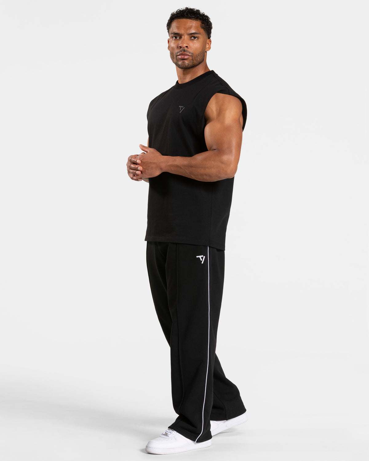 Joggers Contrastline Straight Leg "Nero - Bianco"