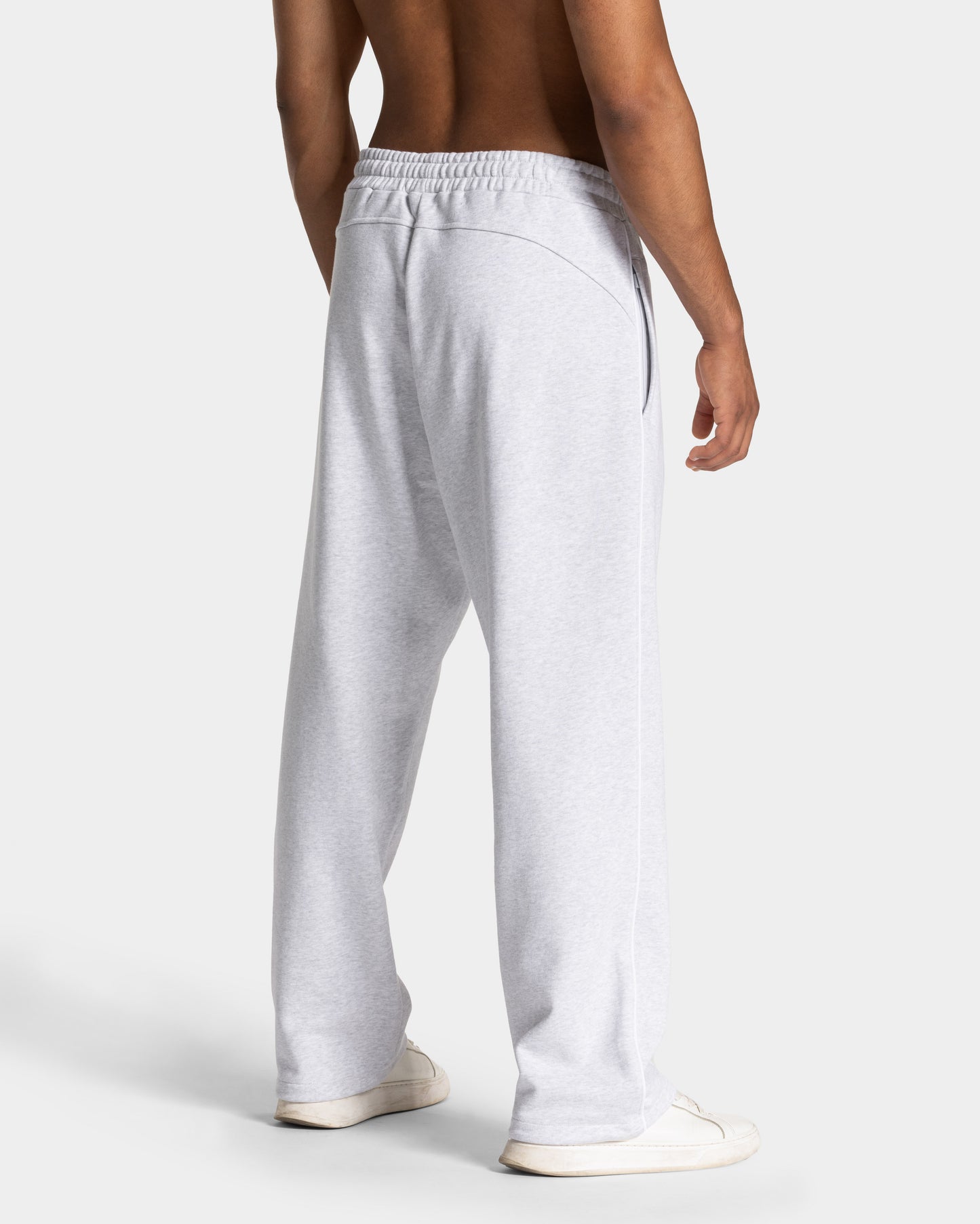 Contrastline Straight Leg Joggers ‘White Merl – White’
