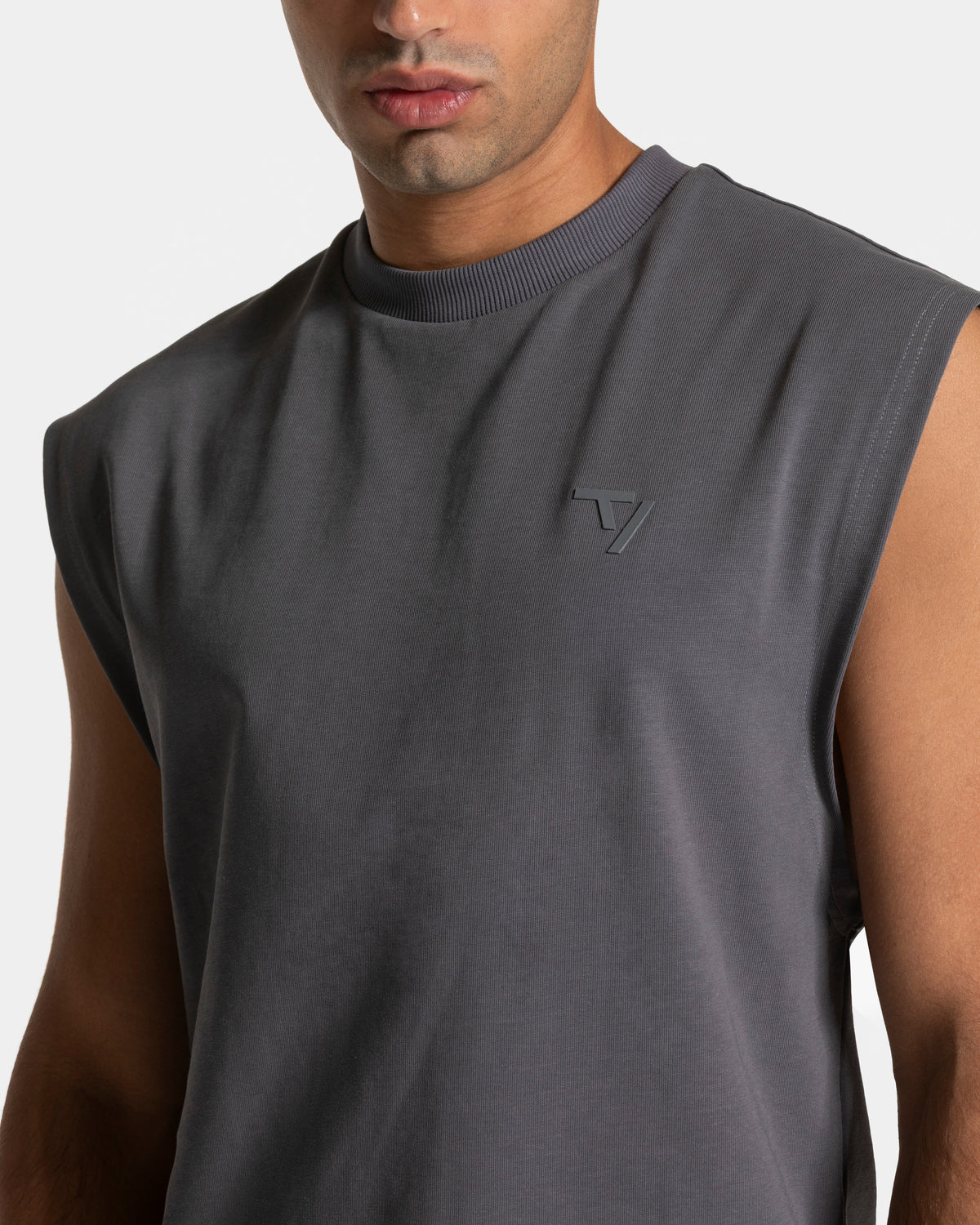 Camiseta oversize sin mangas Contrastline «grafito»