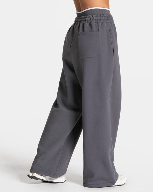 Contrastline Wide Leg Joggers ‘Graphite’