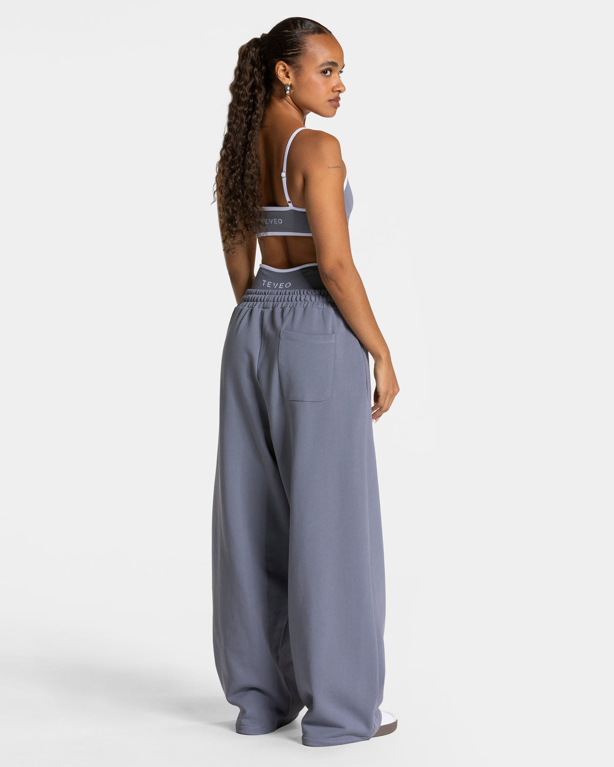 Contrastline Wide Leg Joggers ‘Ice Grey’