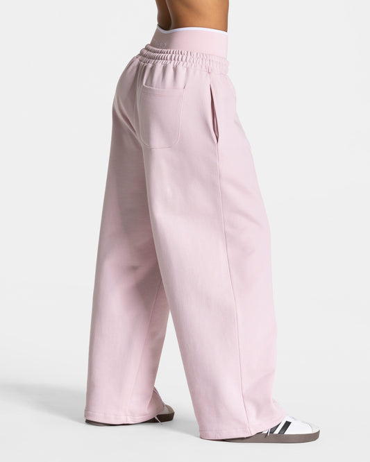 Contrastline Wide Leg Joggers ‘Pink’