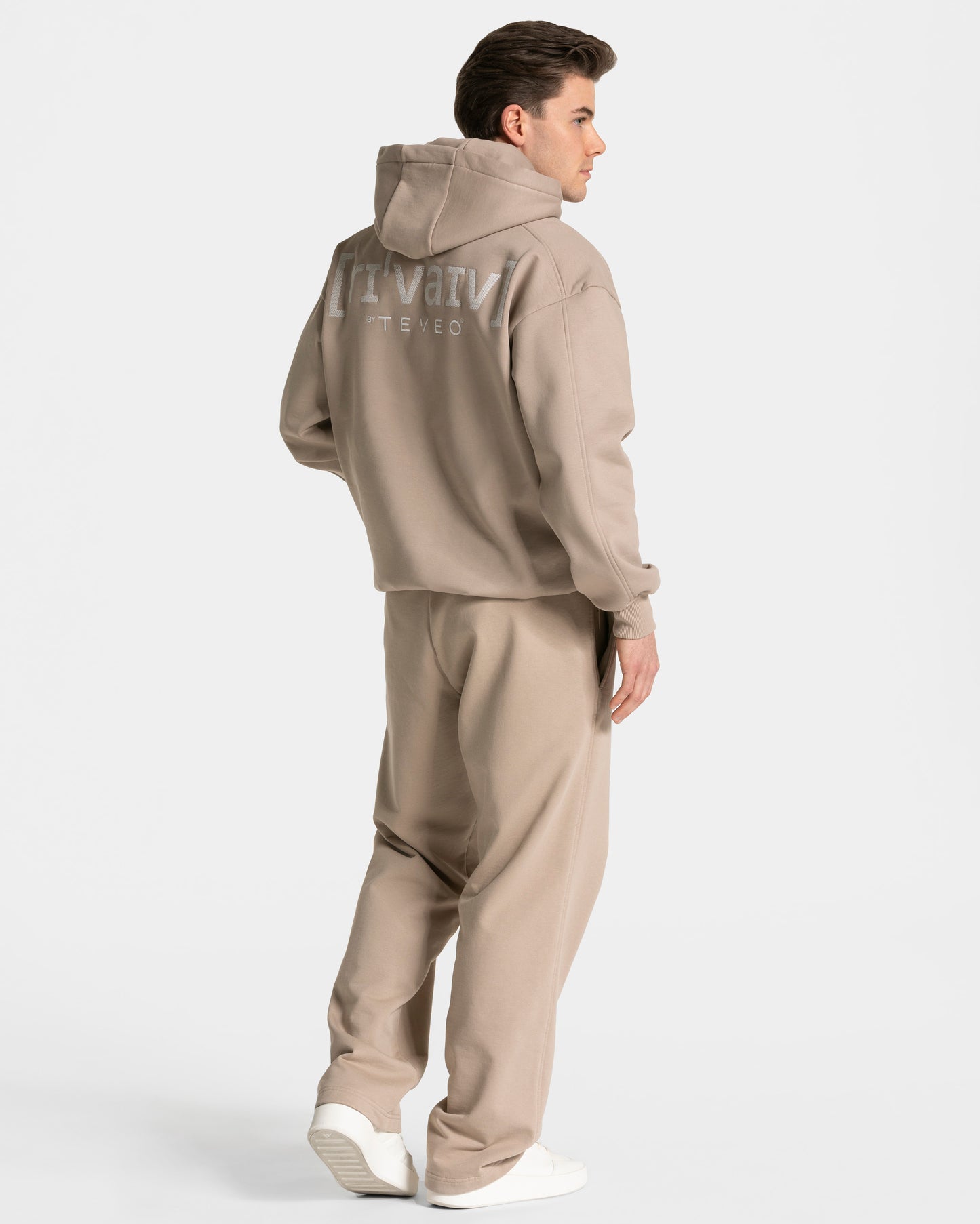 Sweat à capuche oversize RI’VAIV hommes « taupe »