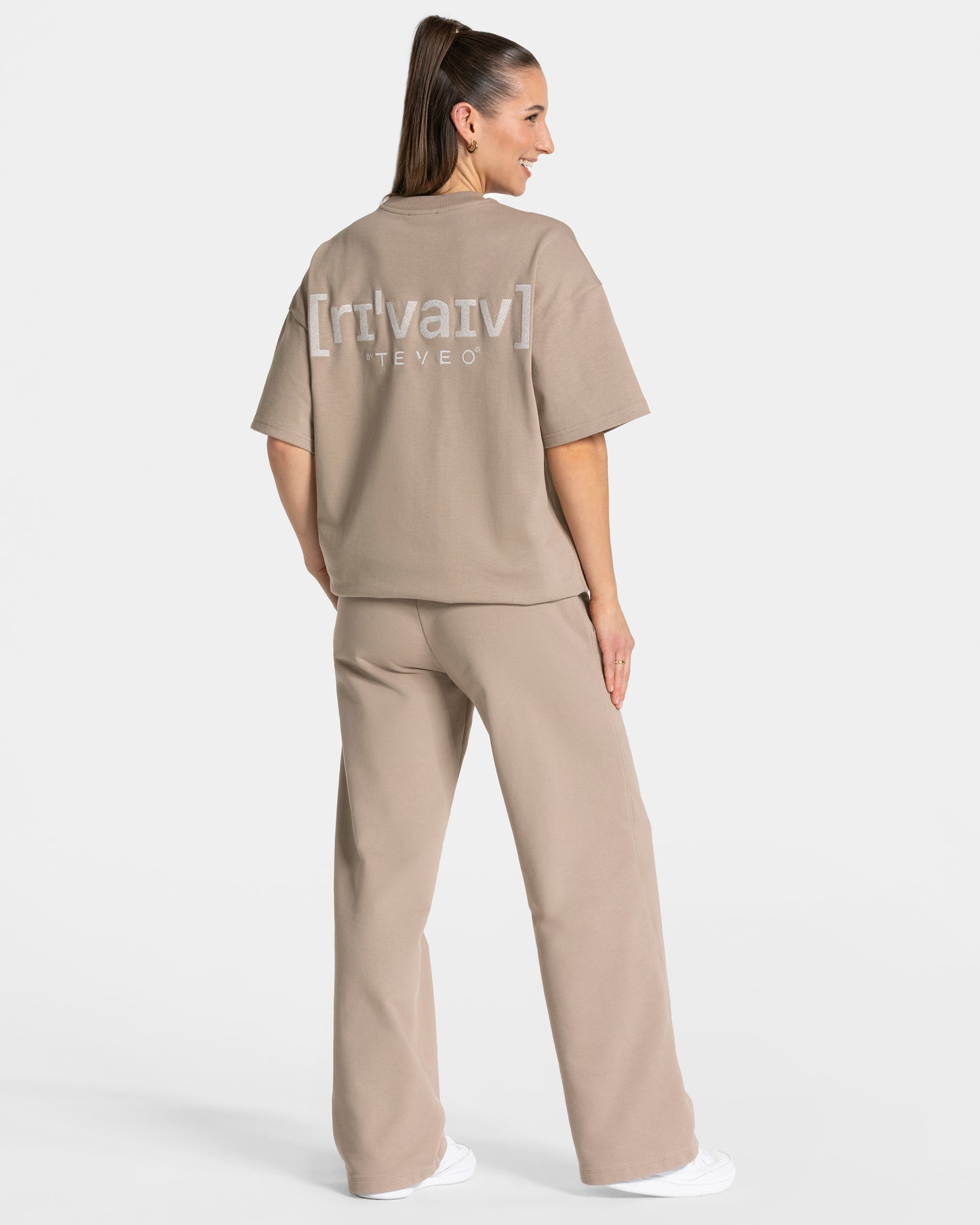 T-shirt oversize RI’VAIV femmes « taupe »