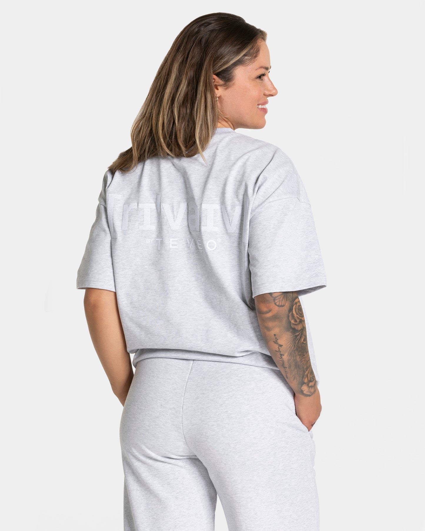 T-shirt oversize RI’VAIV femmes « gris clair »