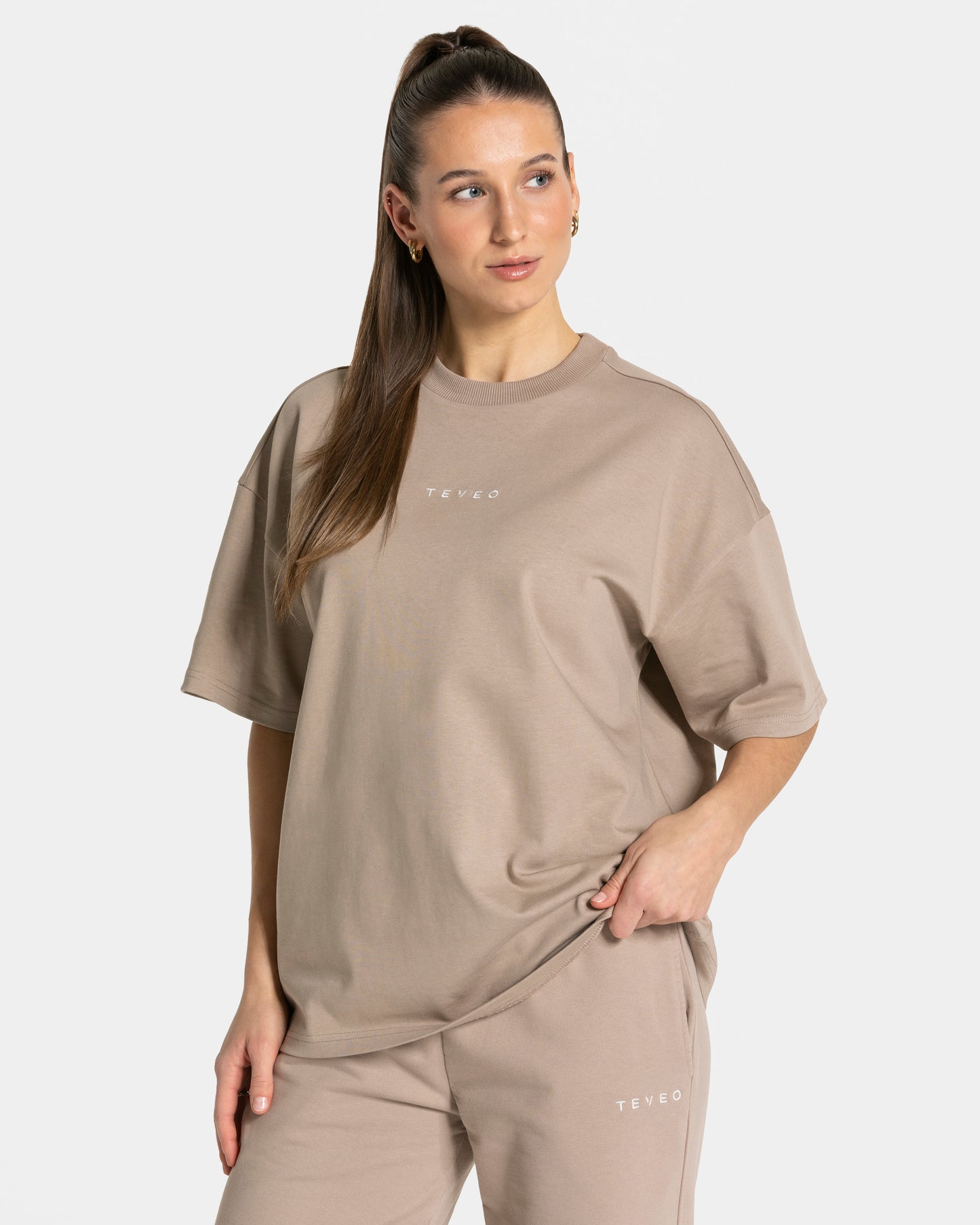 T-shirt oversize RI’VAIV femmes « taupe »