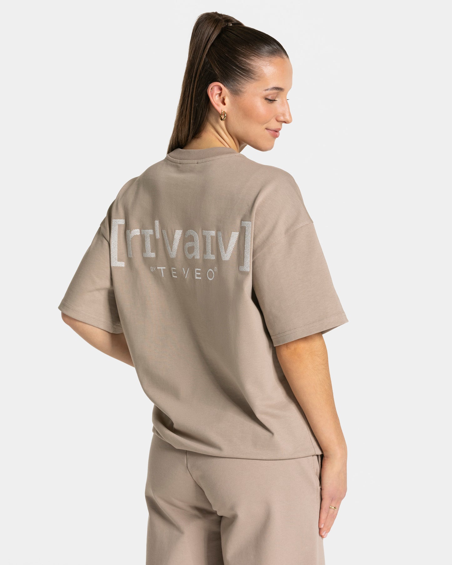 T-shirt oversize RI’VAIV femmes « taupe »