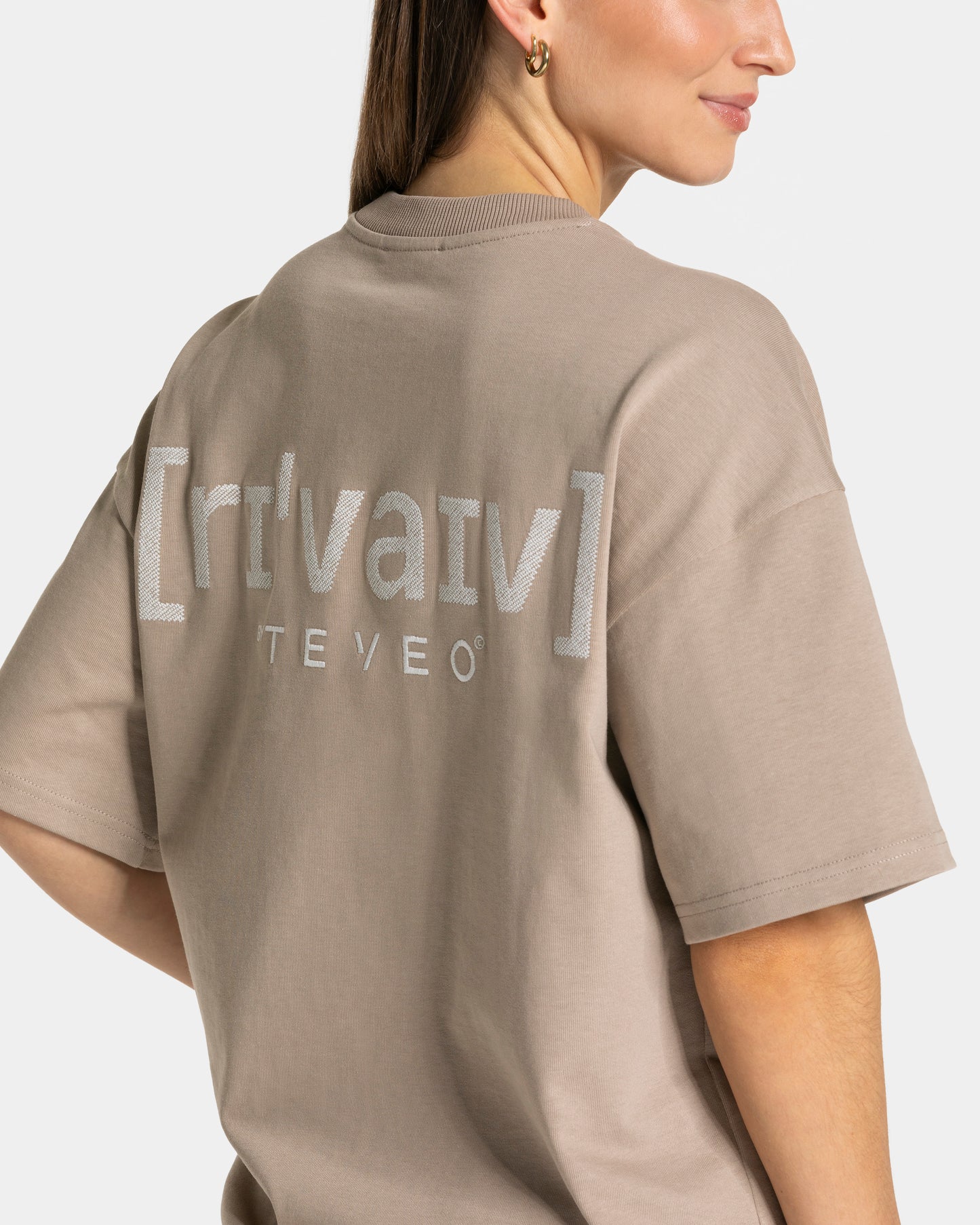 T-shirt oversize RI’VAIV femmes « taupe »