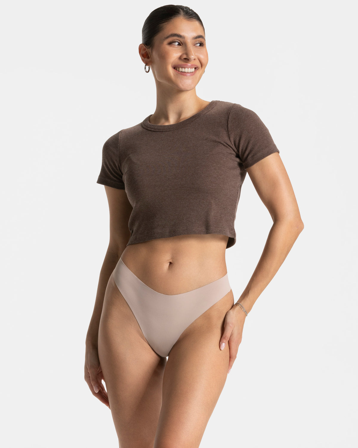 Majtki tanga Seamless Padded (2 pary) „Owsiany”