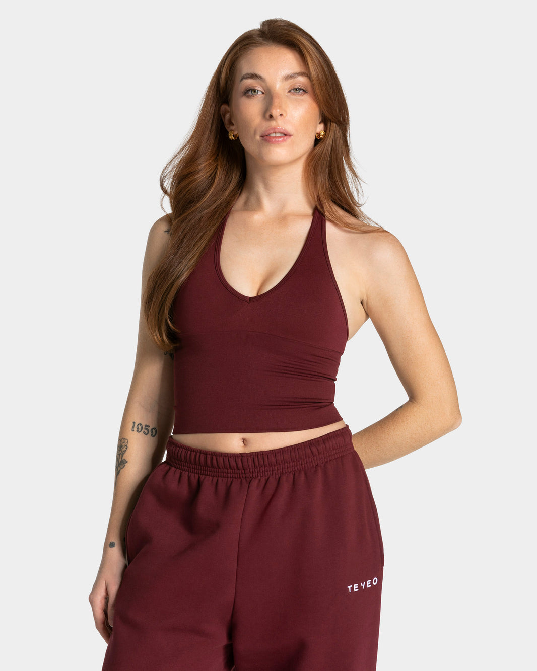 Timeless Pro Halterneck Top ‘Burgundy’