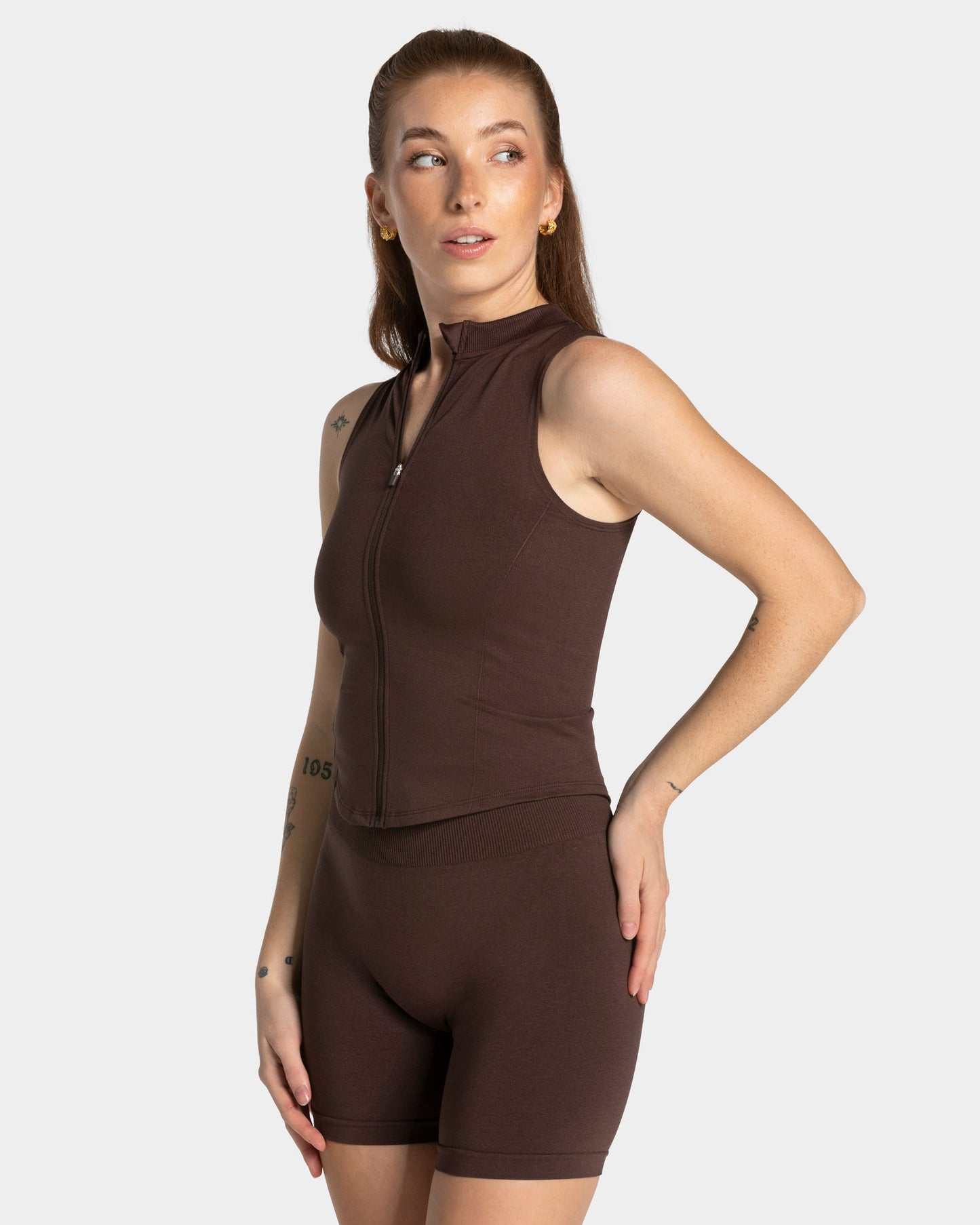 Débardeur zippé Timeless Pro « Espresso »