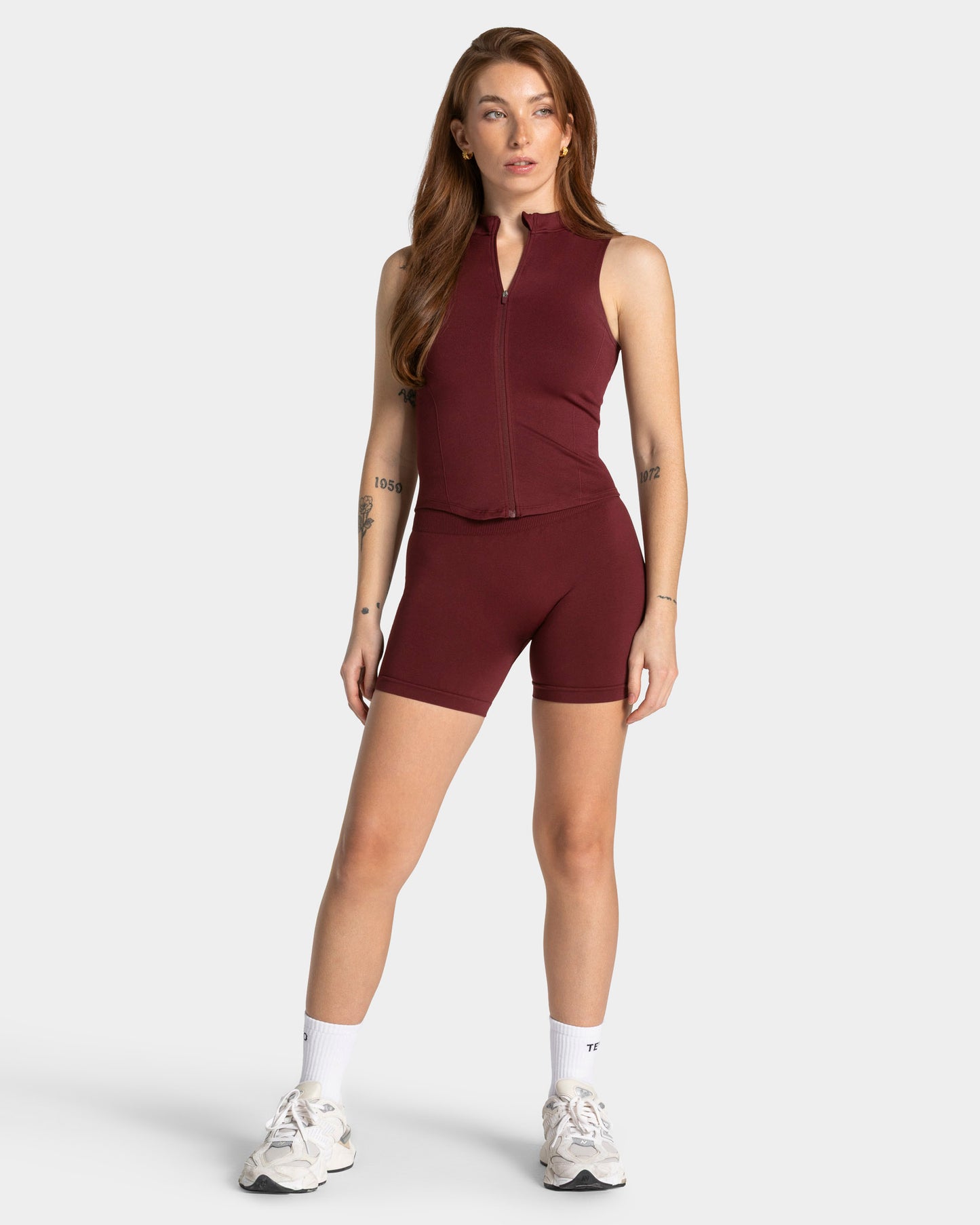 Camiseta sin mangas con cremallera Timeless Pro «burdeos»