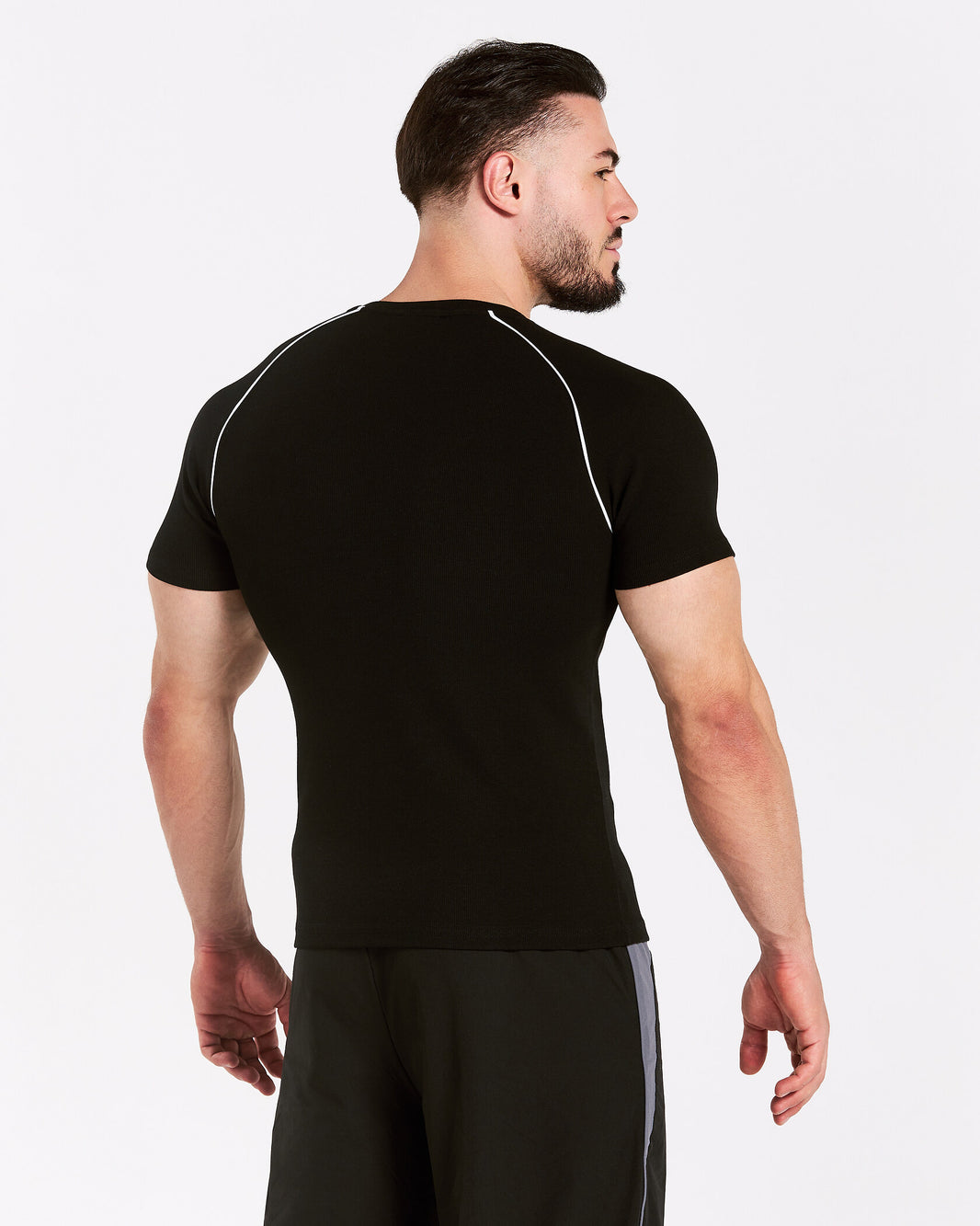 Track Ribbed Piping T-Shirt ‘Black’