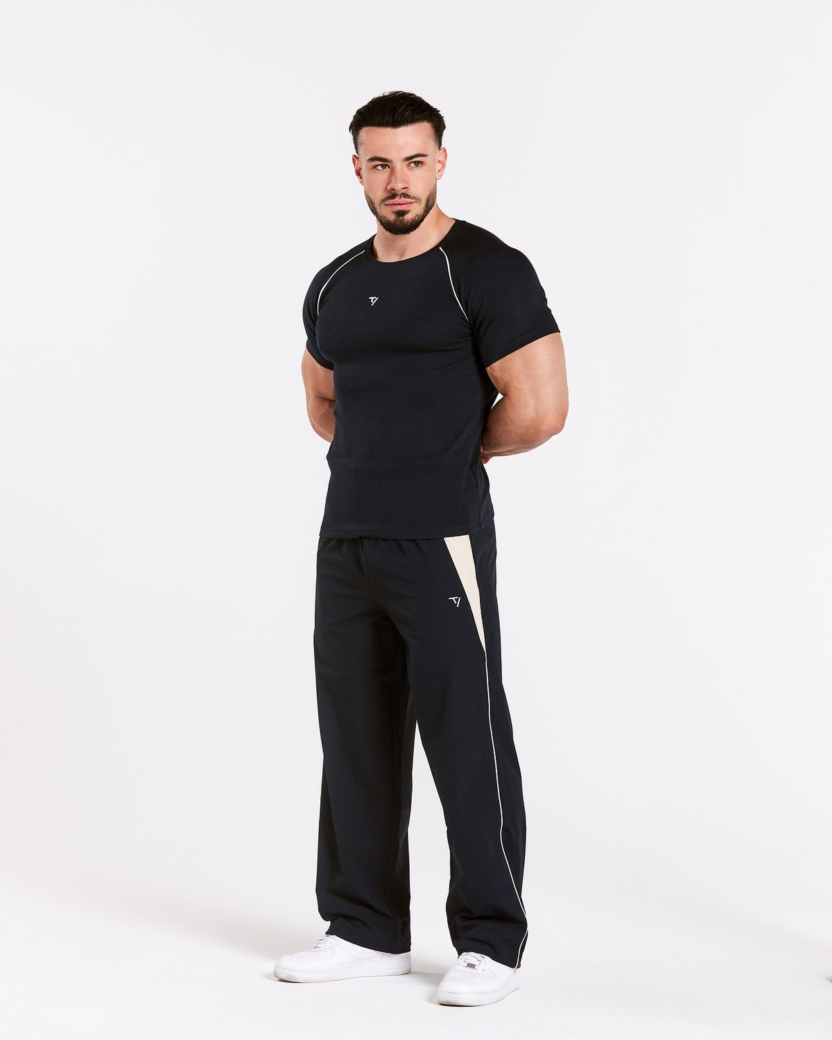 Track Ribbed Piping T-Shirt ‘Midnight’