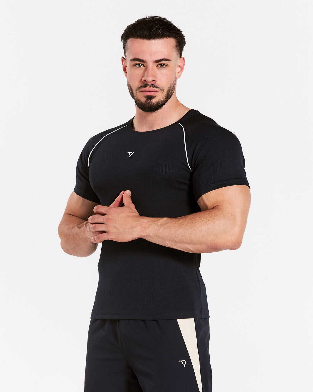 Track Ribbed Piping T-Shirt ‘Midnight’