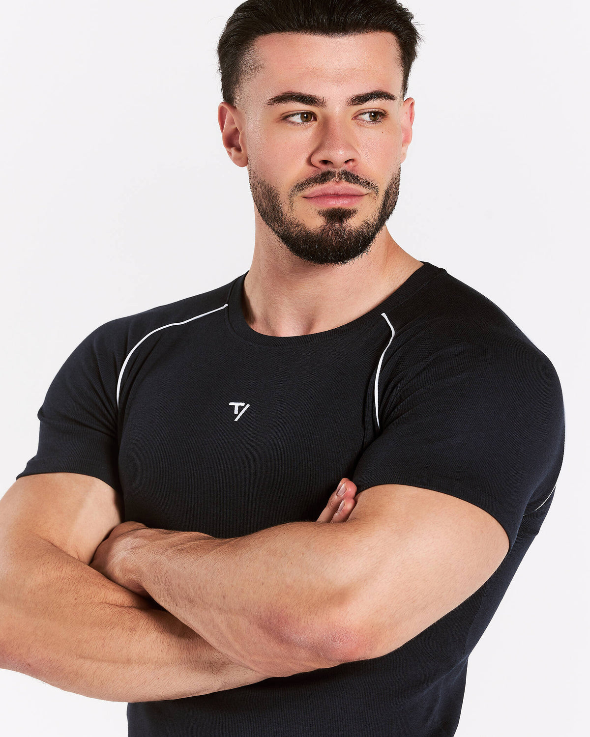 Track Ribbed Piping T-Shirt ‘Midnight’