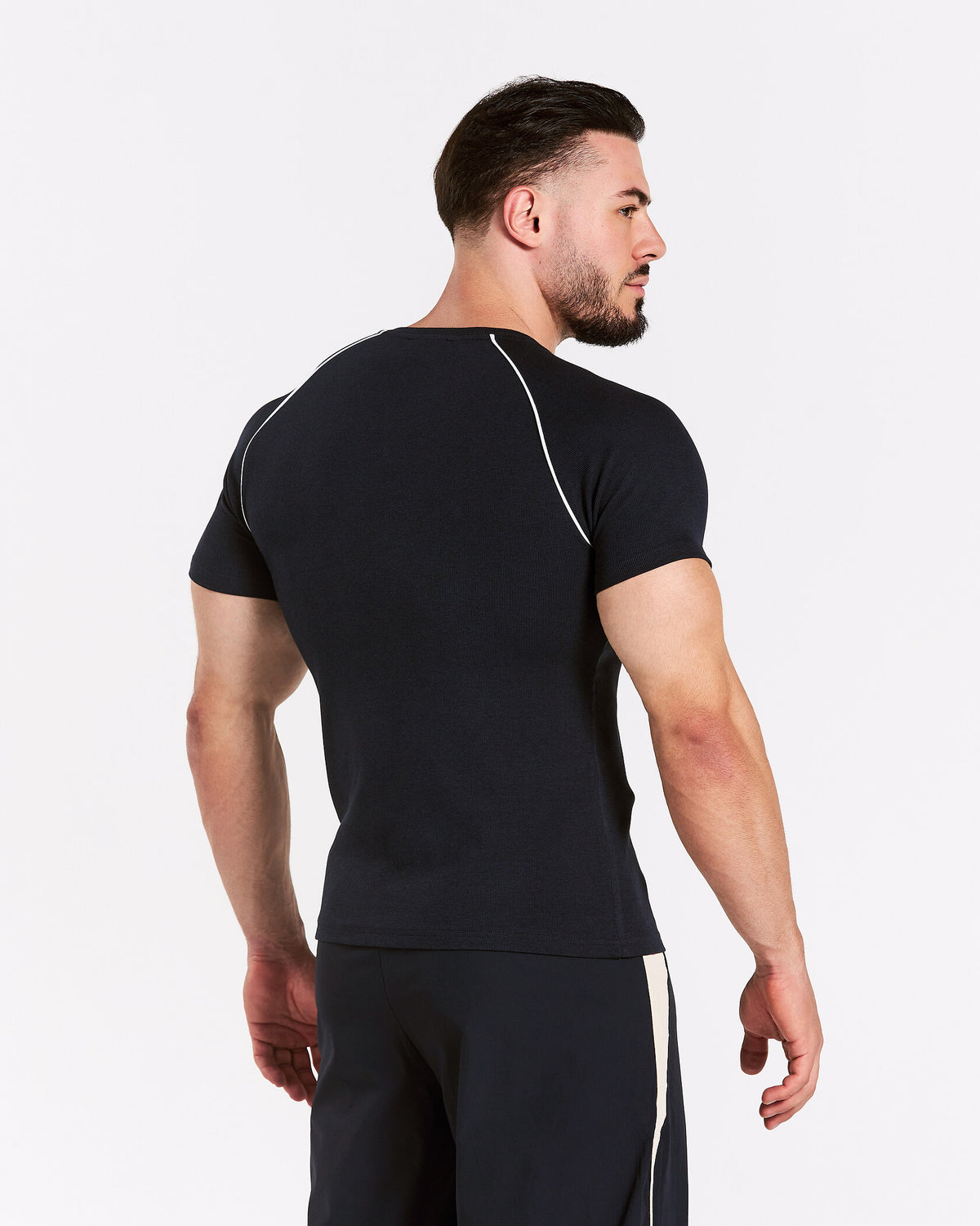 Track Ribbed Piping T-Shirt ‘Midnight’