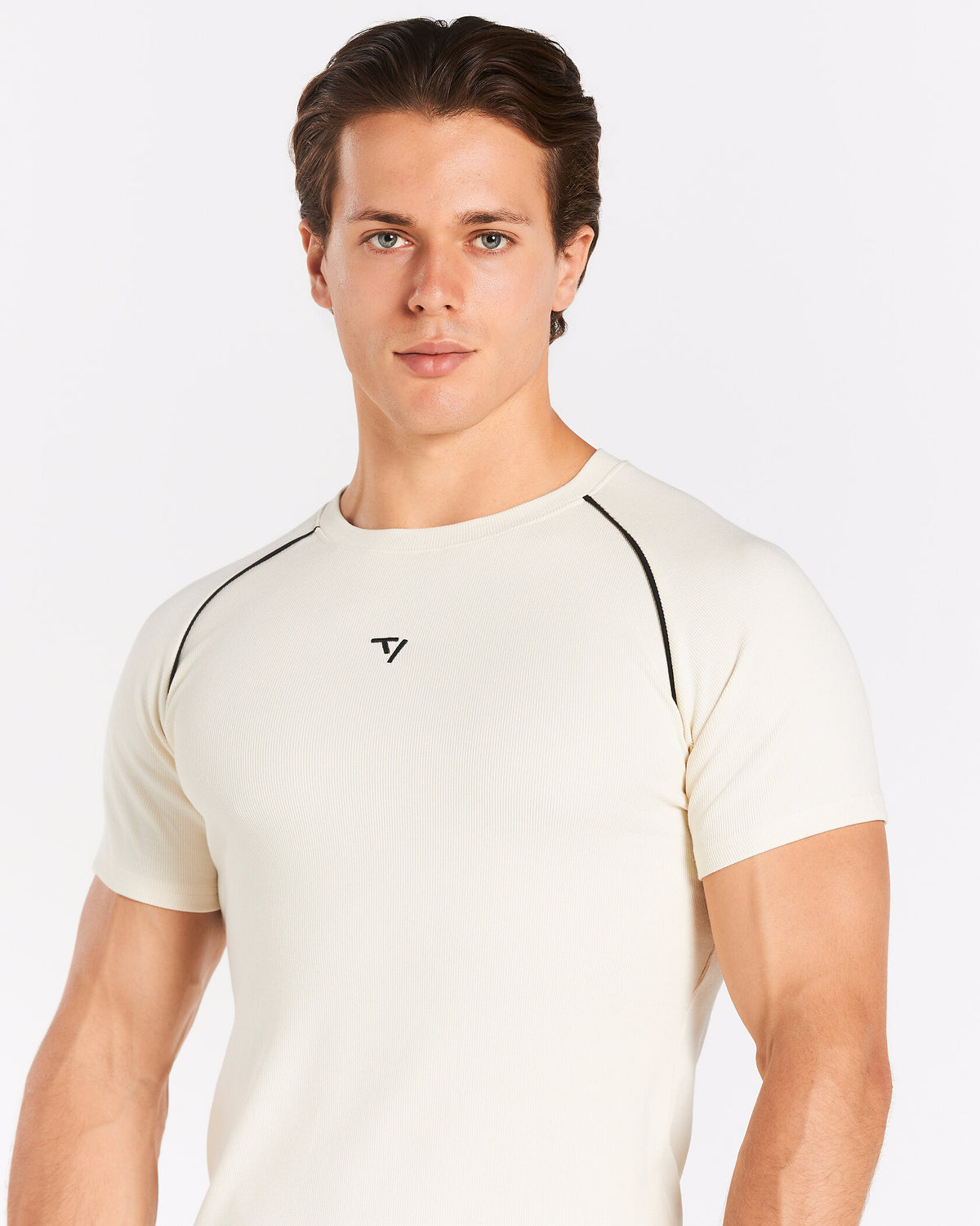 Camiseta Track Ribbed Piping «blanco roto»