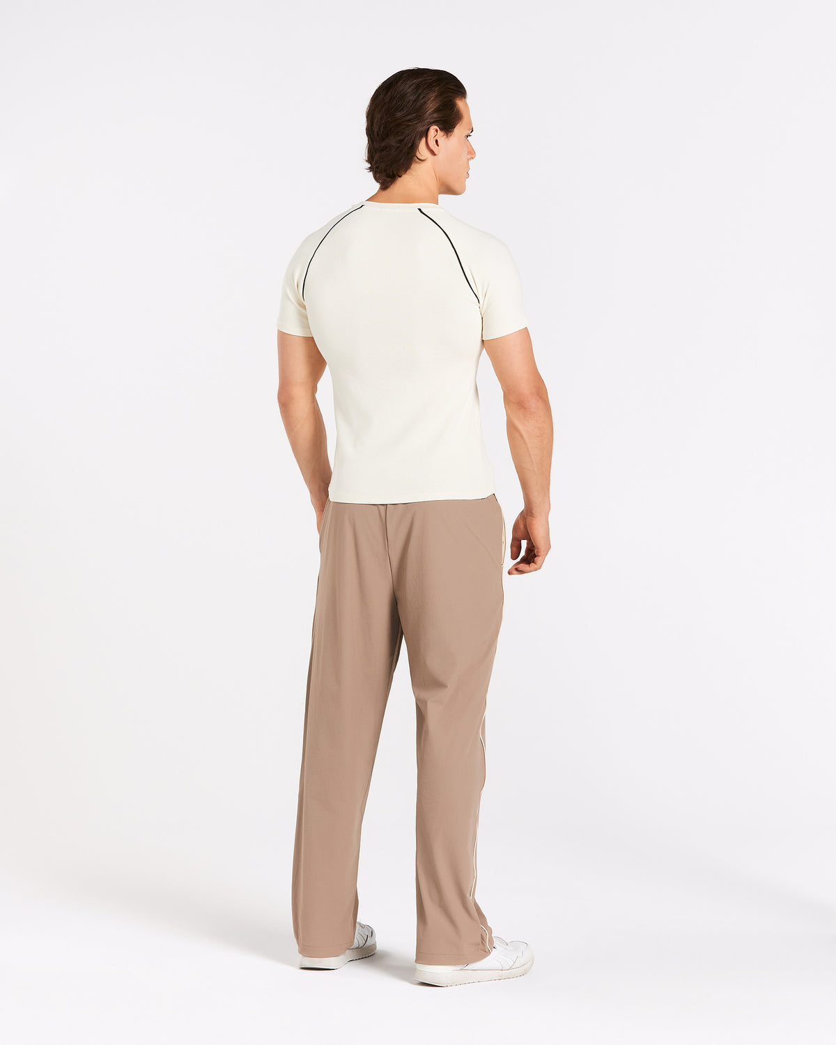 Camiseta Track Ribbed Piping «blanco roto»