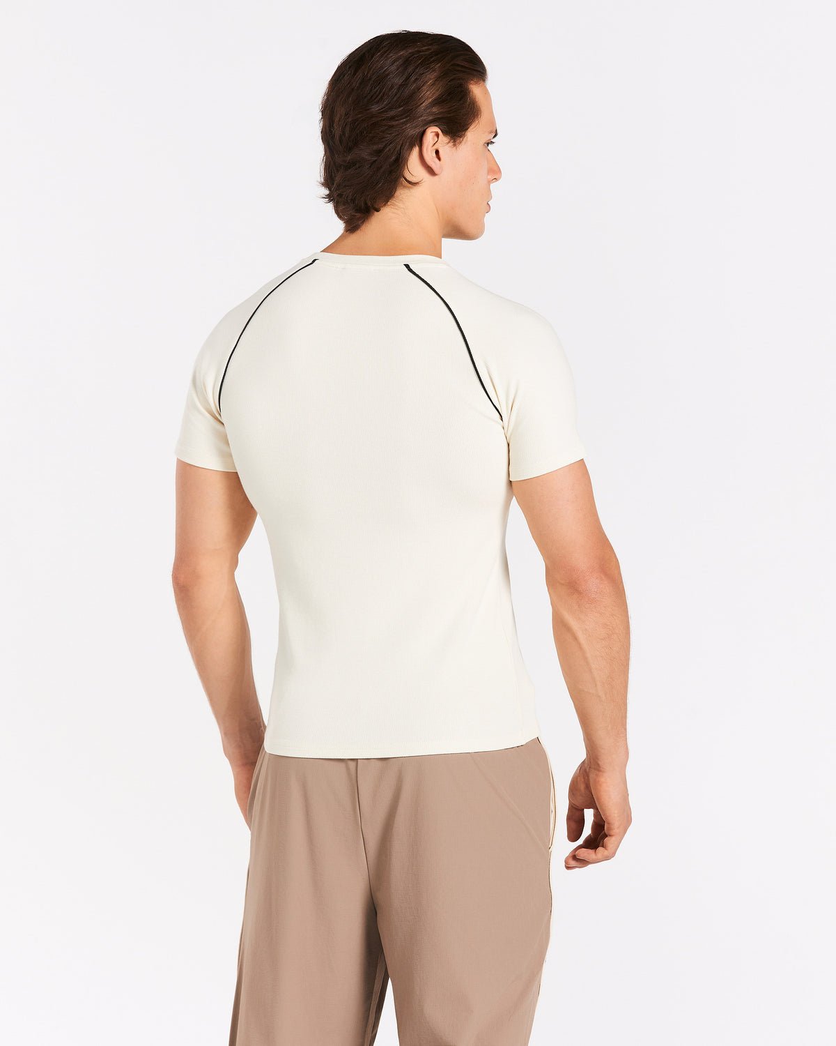 Camiseta Track Ribbed Piping «blanco roto»