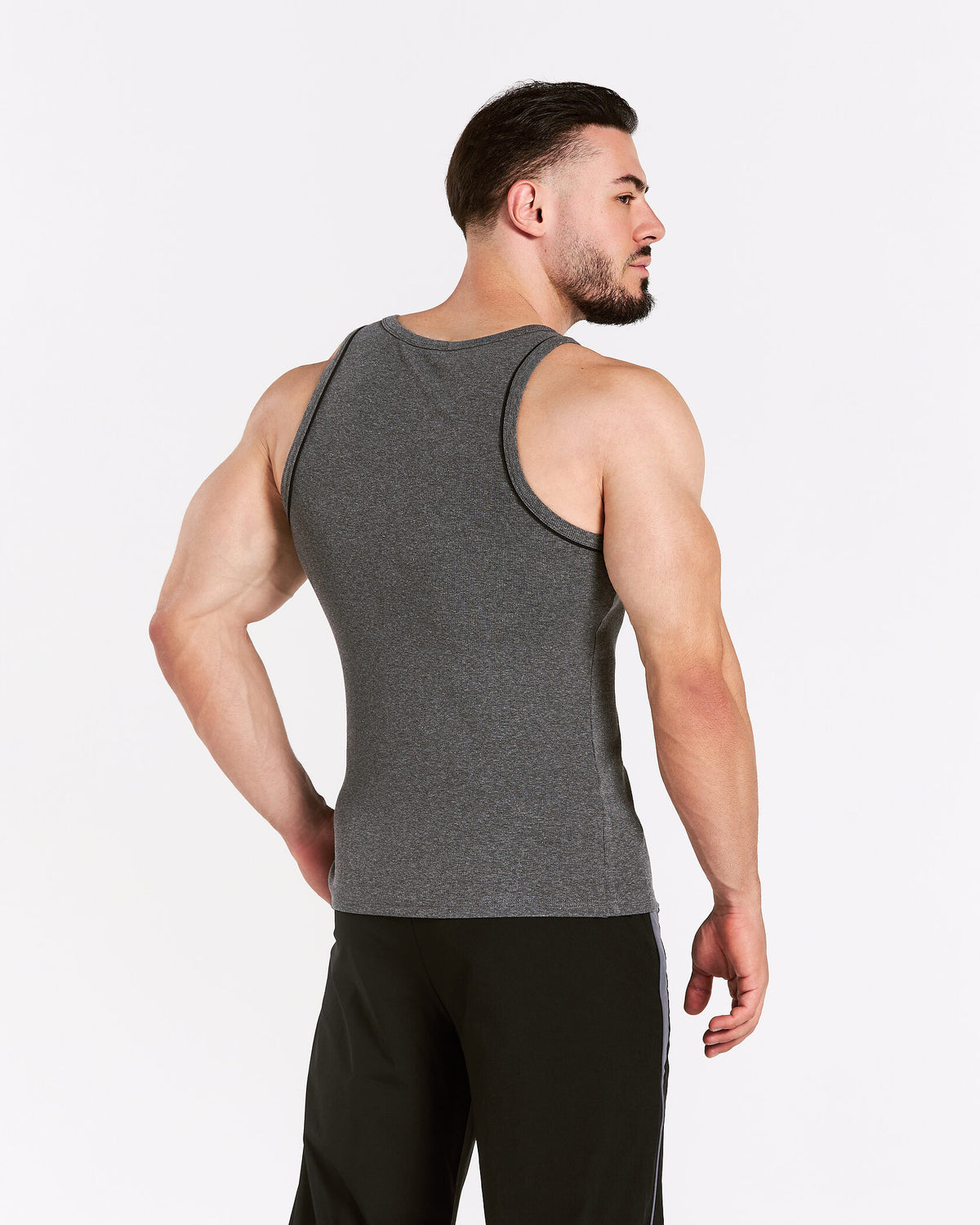 Track Ribbed Piping Tank ‘Dark Grey Marl’