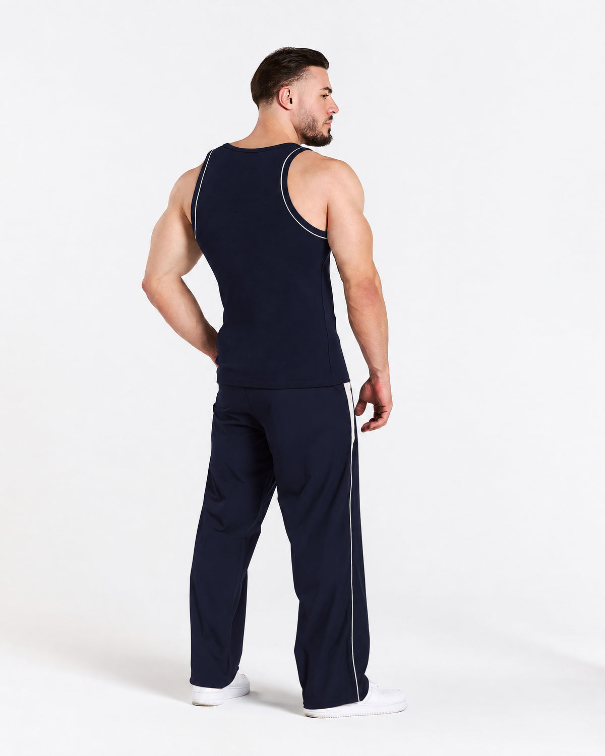 Camiseta sin mangas Track Ribbed Piping «Midnight»