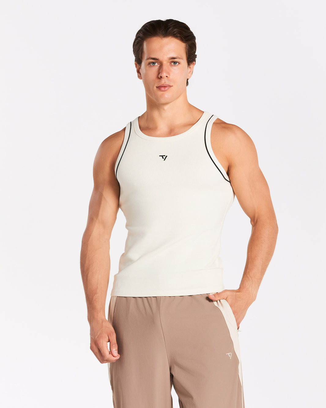 Track Ribbed Piping Tank ‘Off-White’
