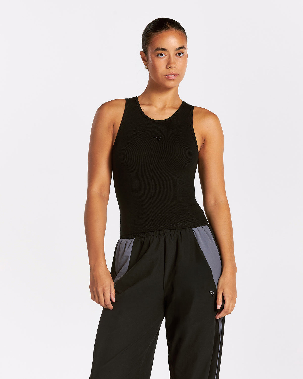 Camiseta sin mangas Track Ribbed «negro»