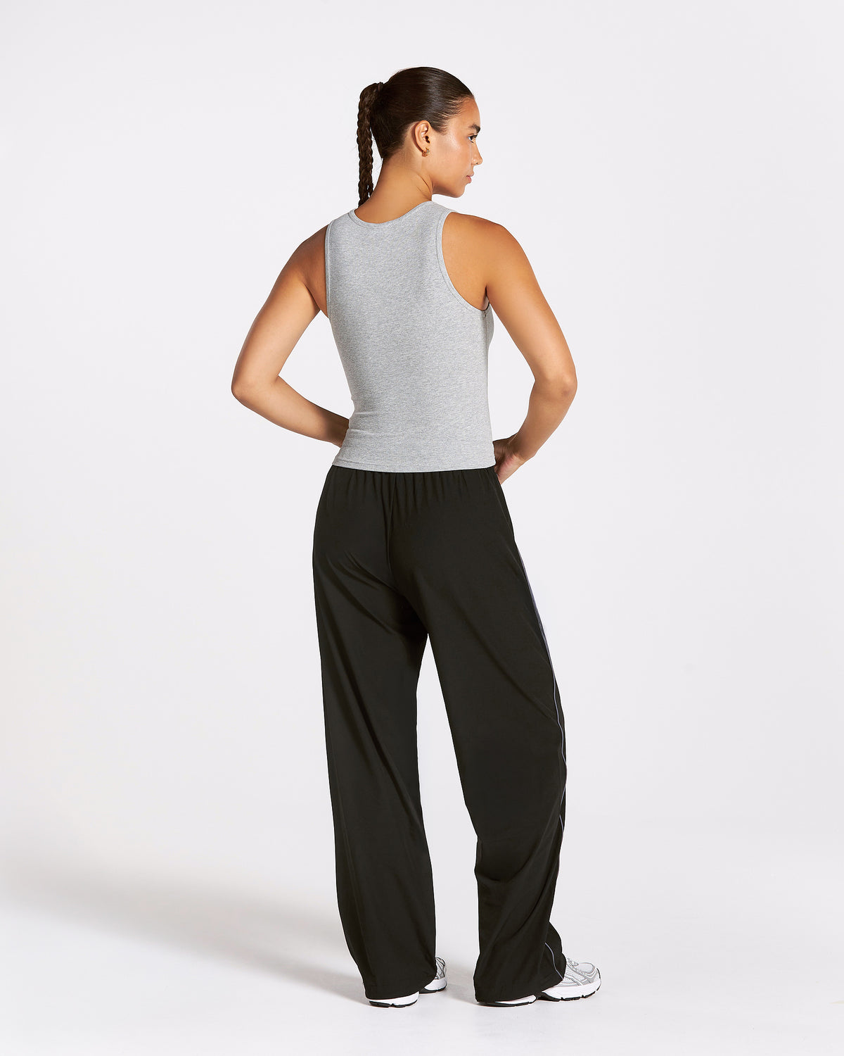 Canotta Track Ribbed “Grigio Chiaro Mélange"