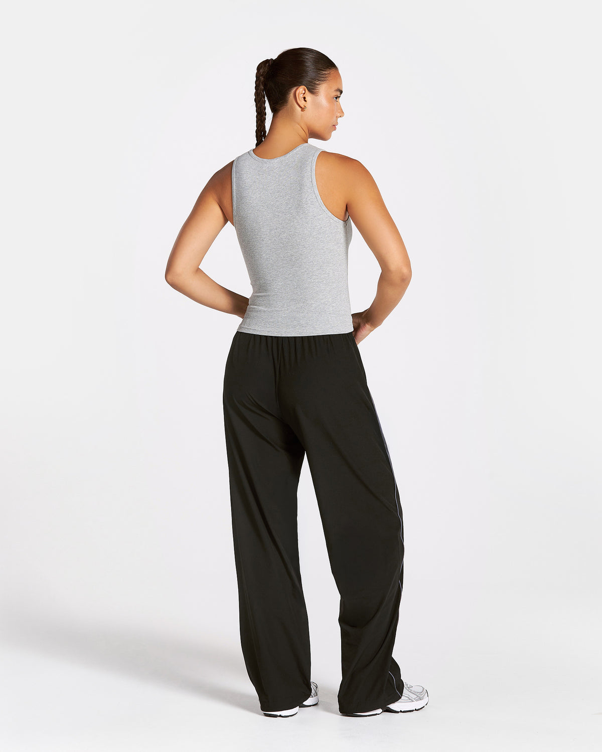 Track Ribbed Tank ‘Light Grey Marl’