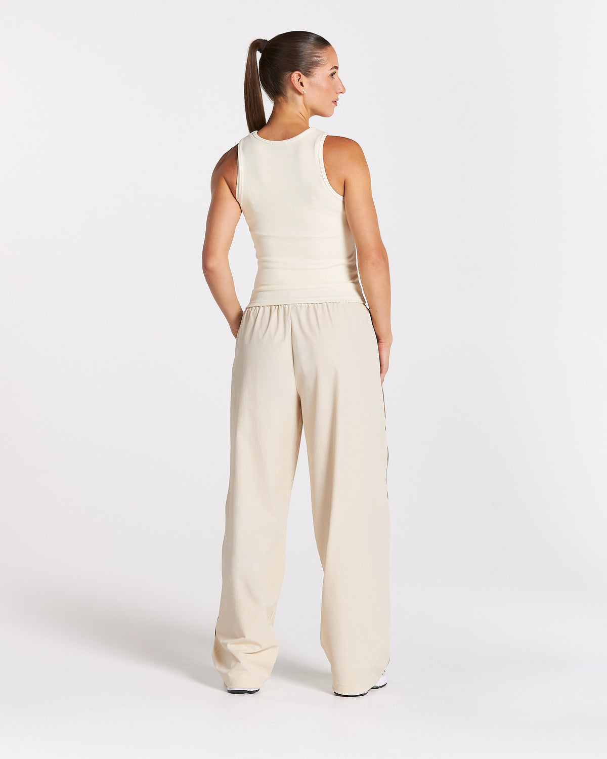 Camiseta sin mangas Track Ribbed «blanco roto»