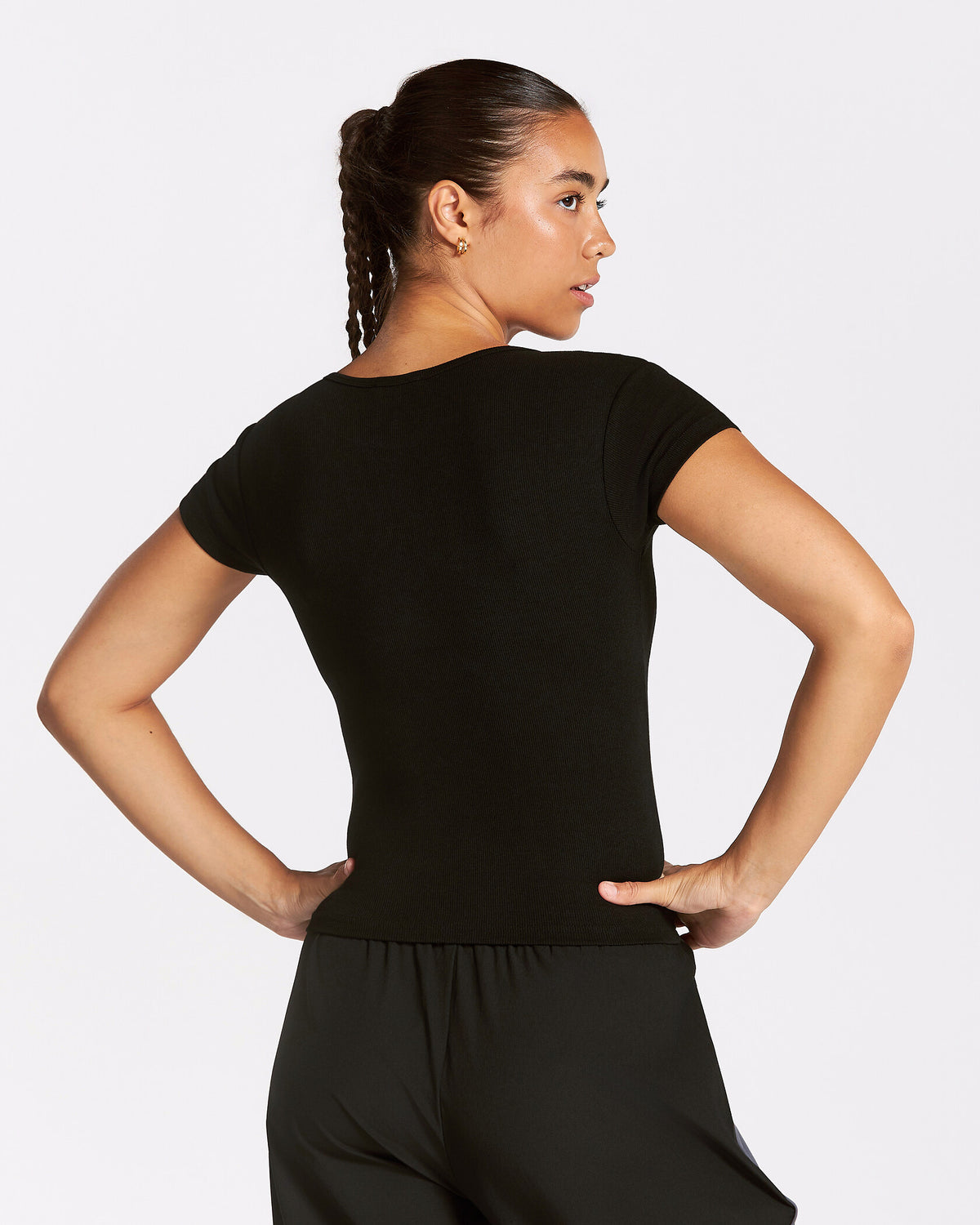 T-Shirt Track Ribbed "Nero"