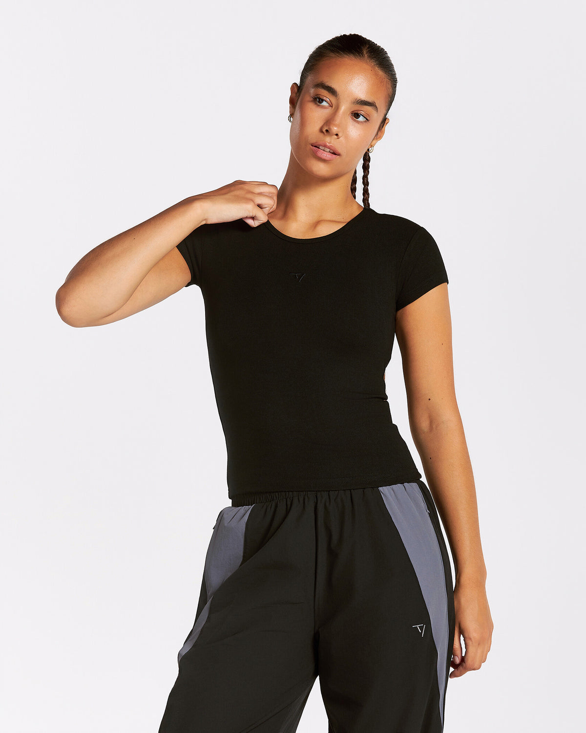 T-Shirt Track Ribbed "Nero"