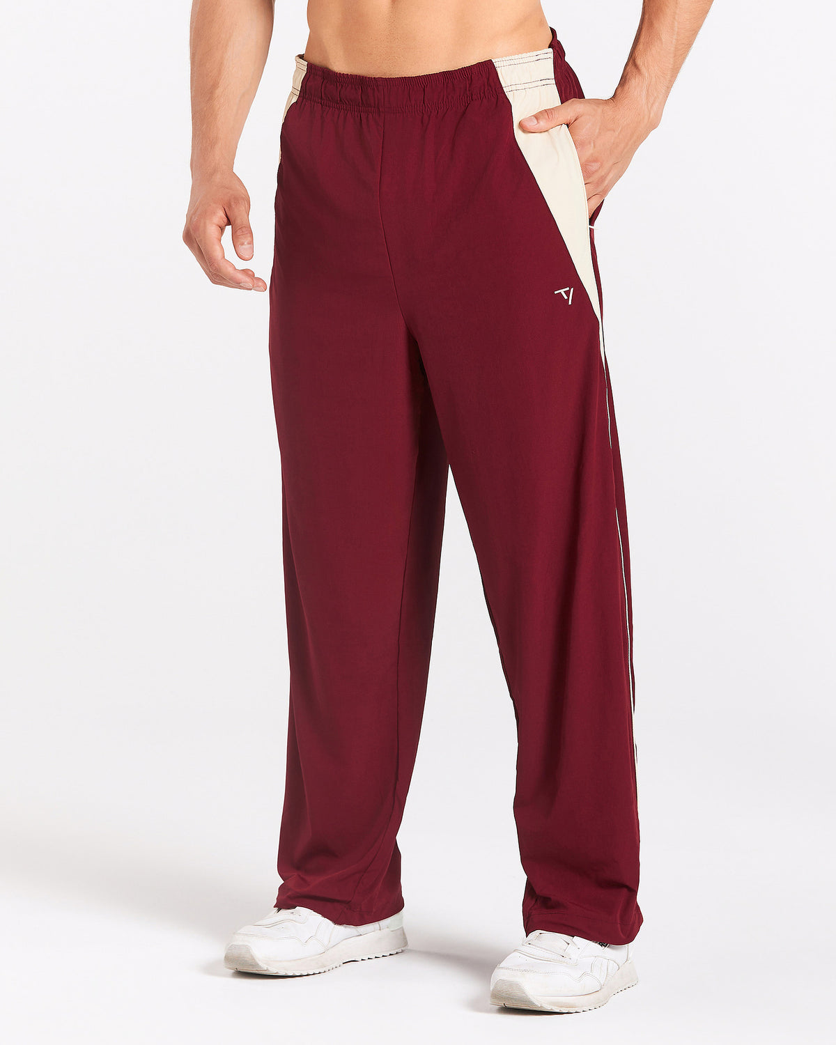 Pantalon à jambe droite Track « bordeaux »