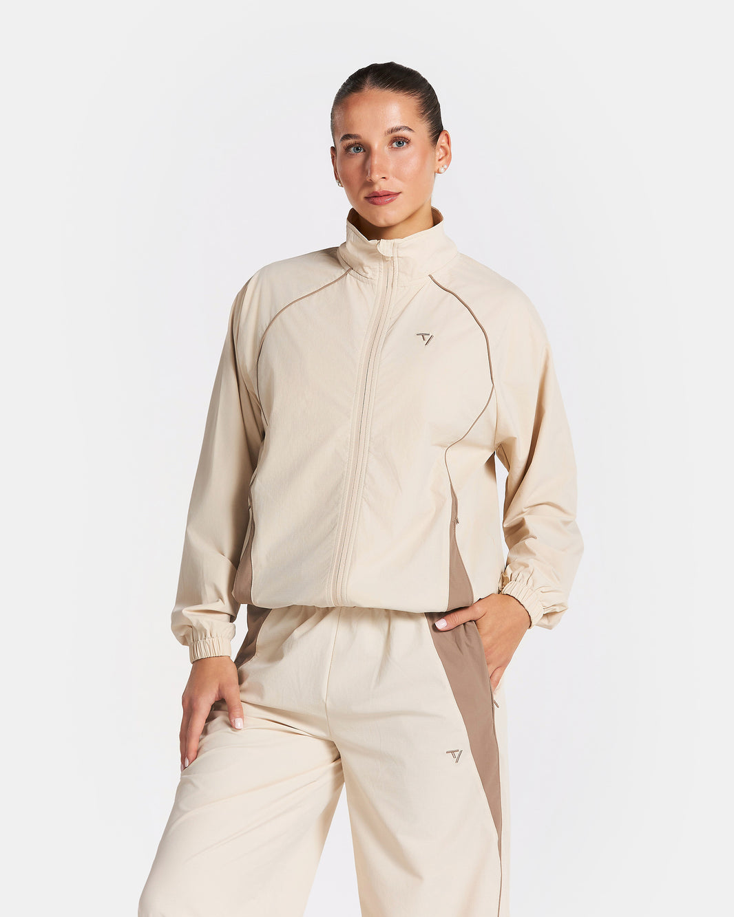 Giacca con zip Track "Off White" (Bianco panna)