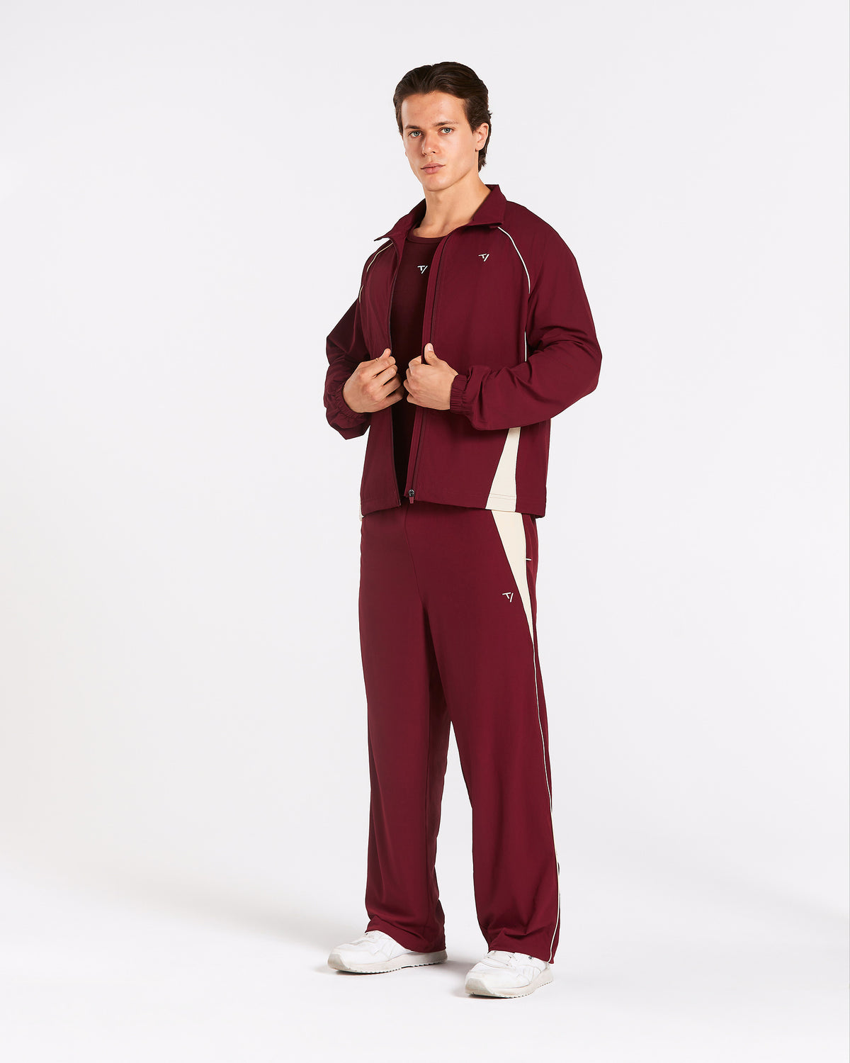 Track Zip Jacke "Weinrot"