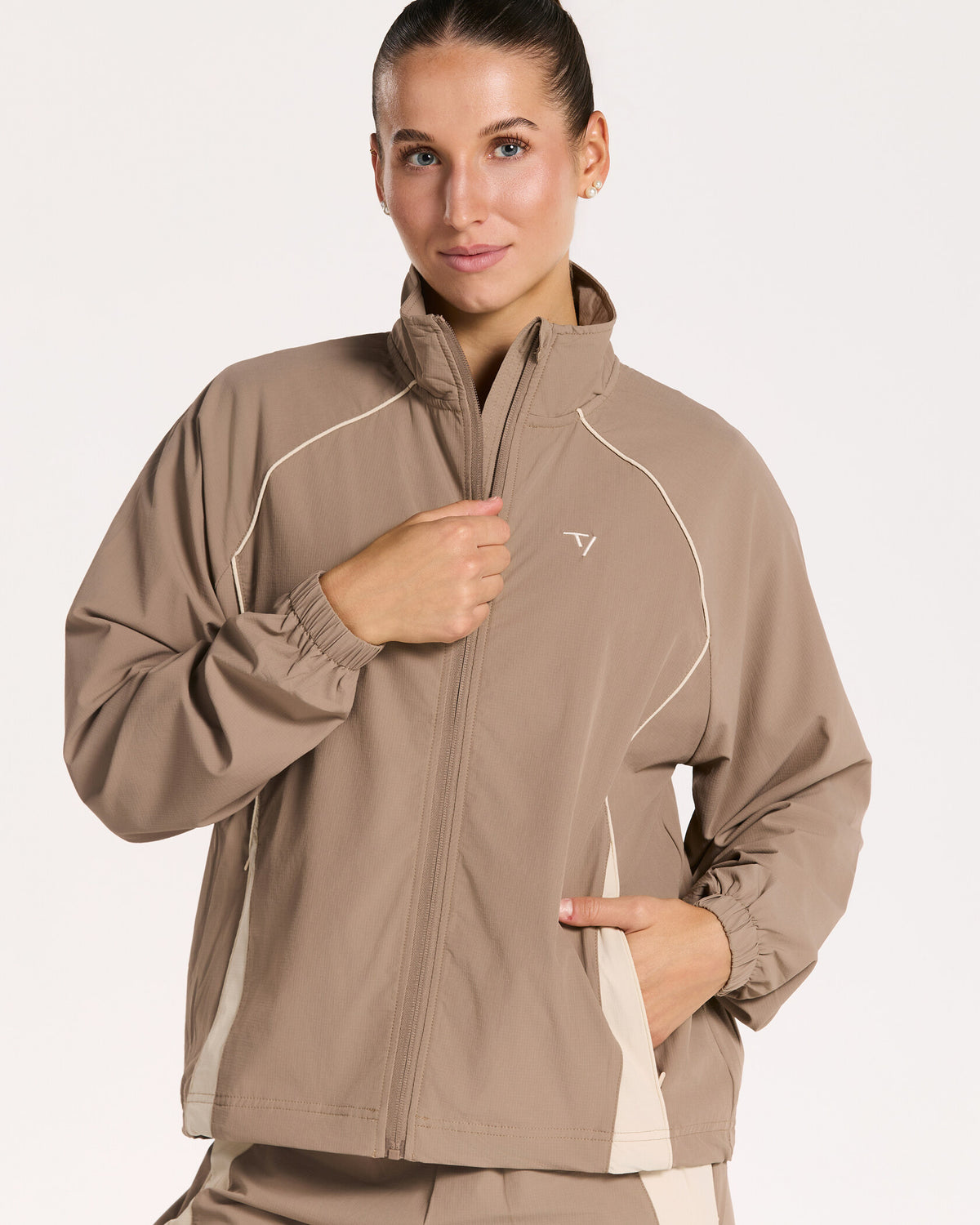 Giacca con zip Track “Hazelnut”