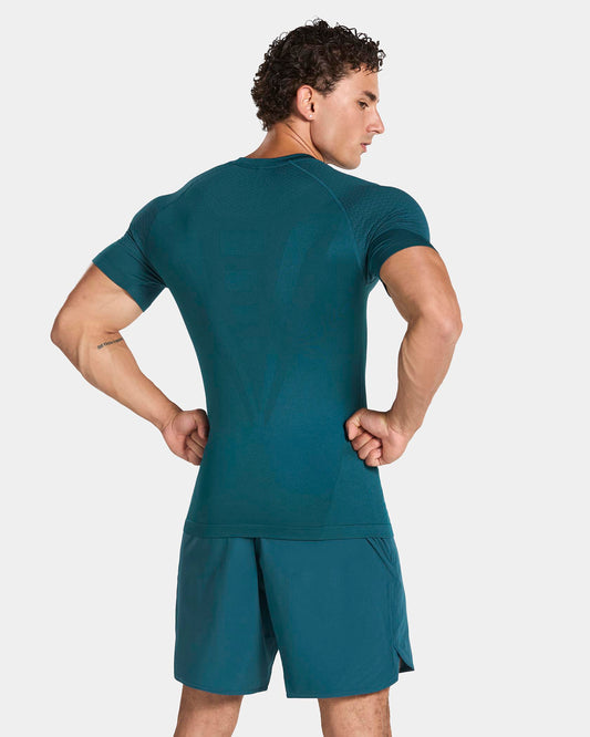 T-shirt moulant Training « Bleu sarcelle »