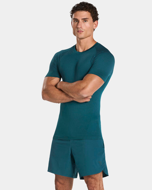 T-shirt moulant Training « Bleu sarcelle »