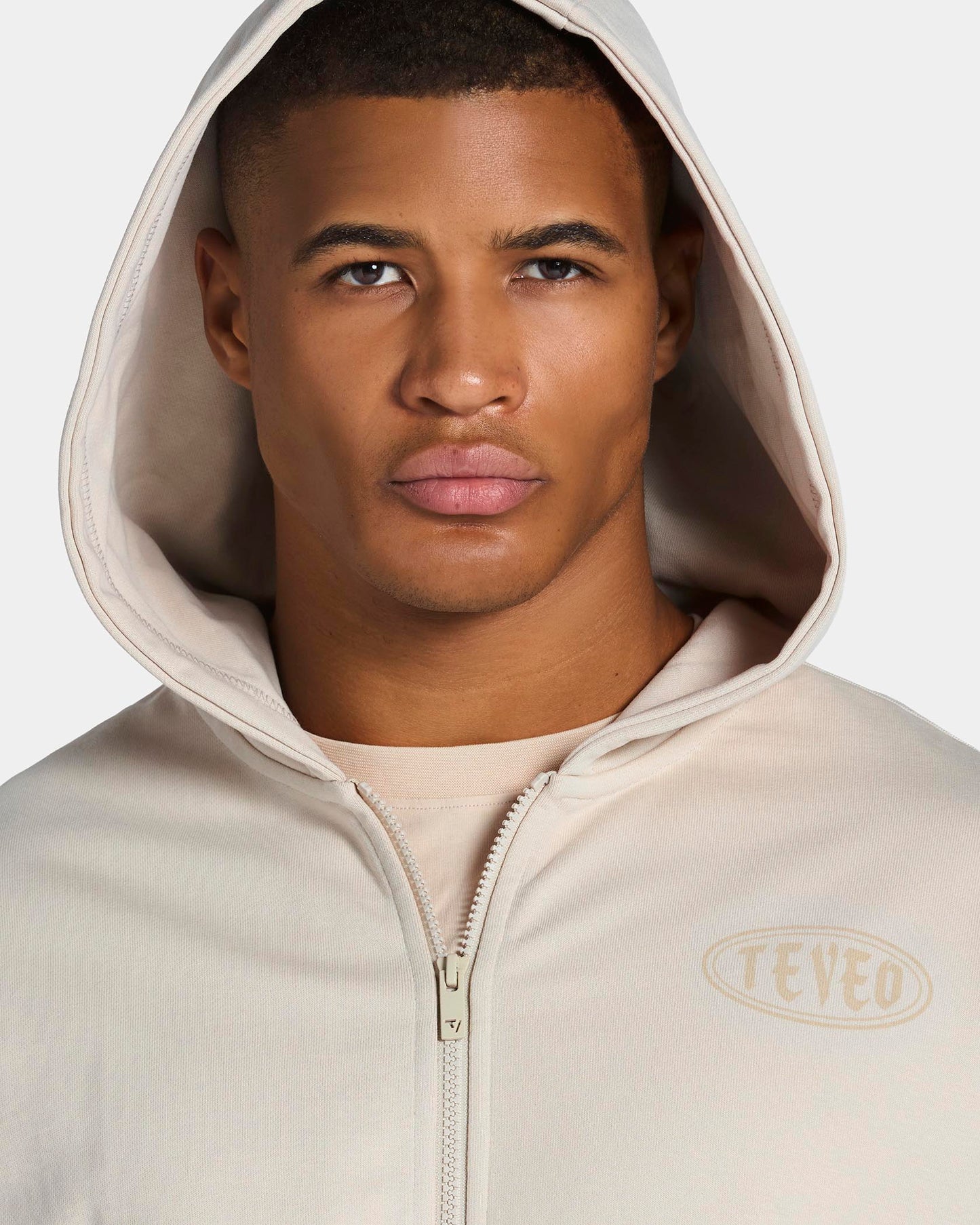 Sudadera con capucha y cremallera Training «crema»