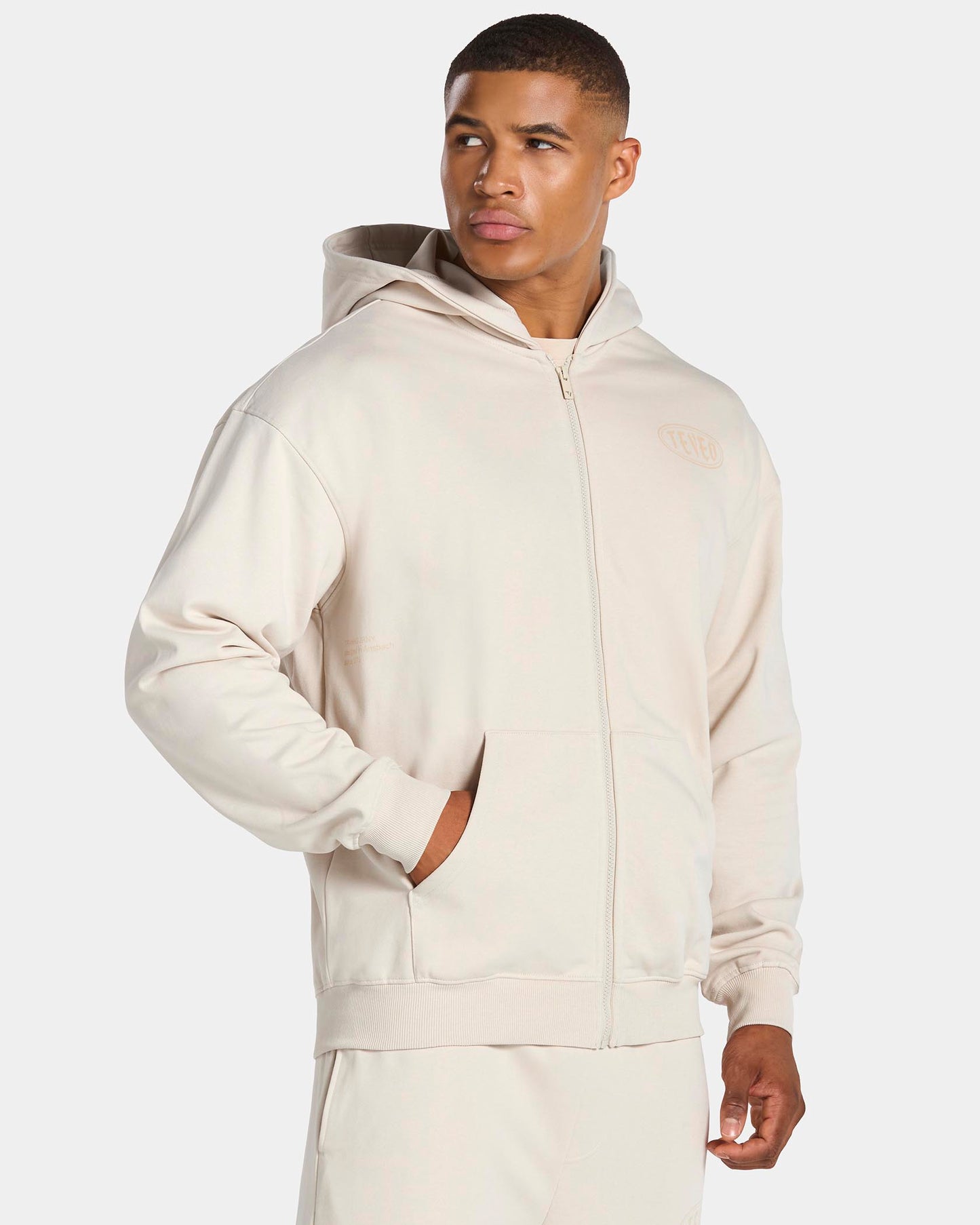 Sudadera con capucha y cremallera Training «crema»