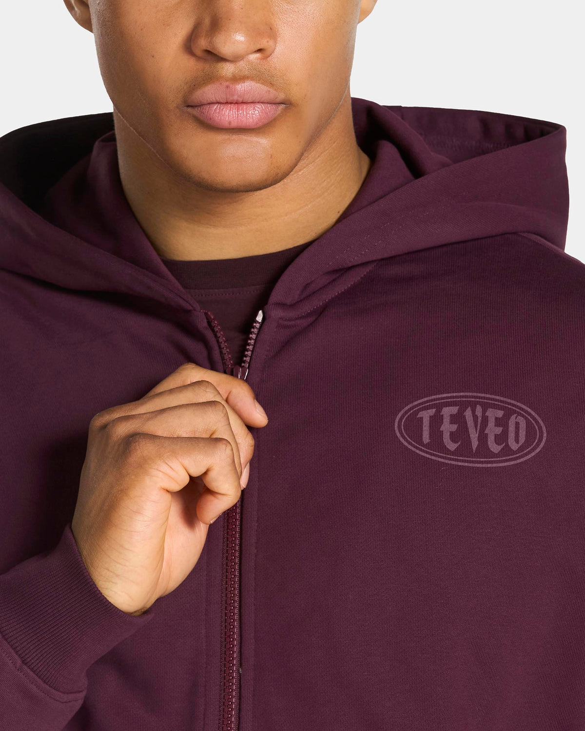 Sudadera con capucha y cremallera Training «merlot»