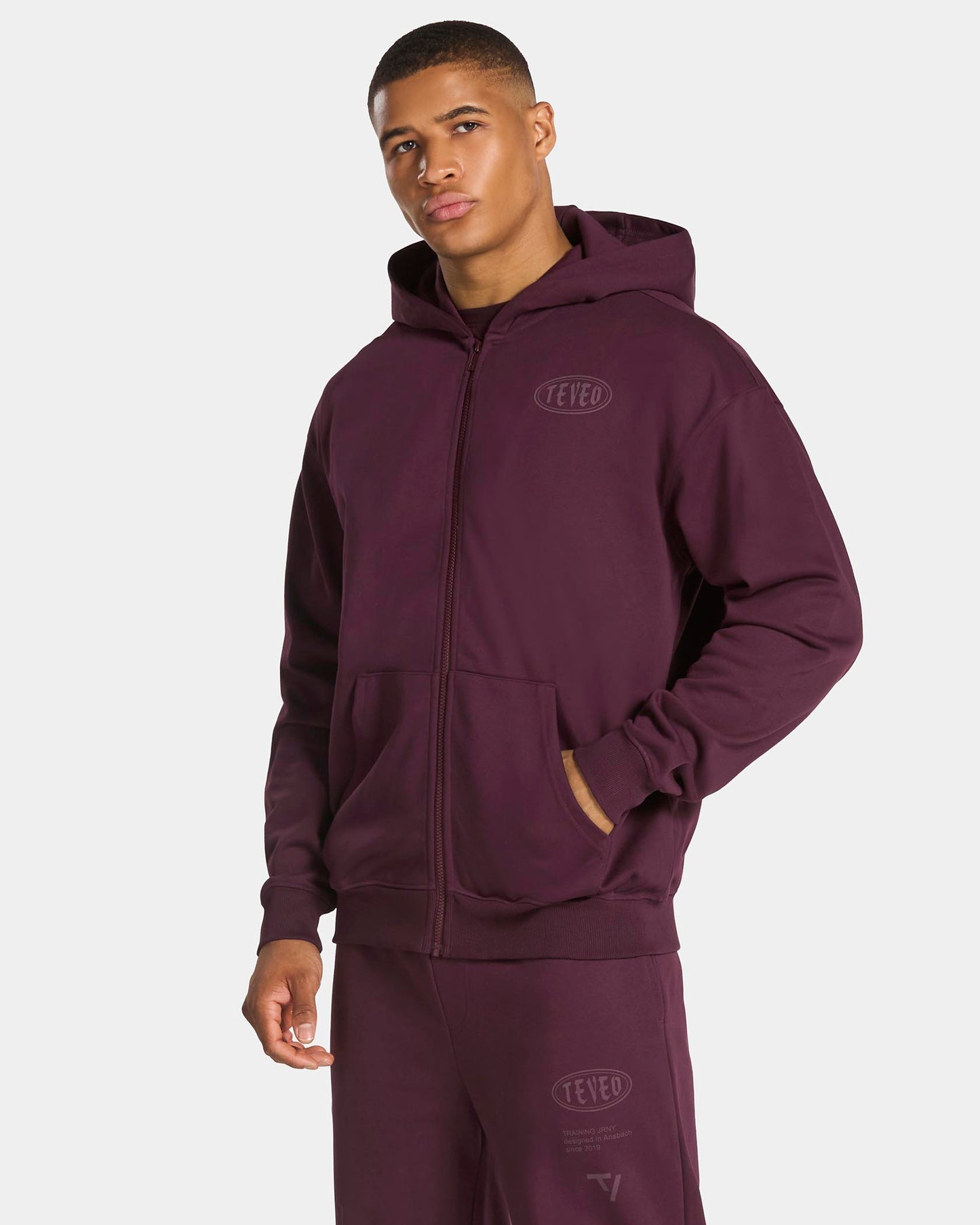 Sweat à capuche zippé Training « Merlot »