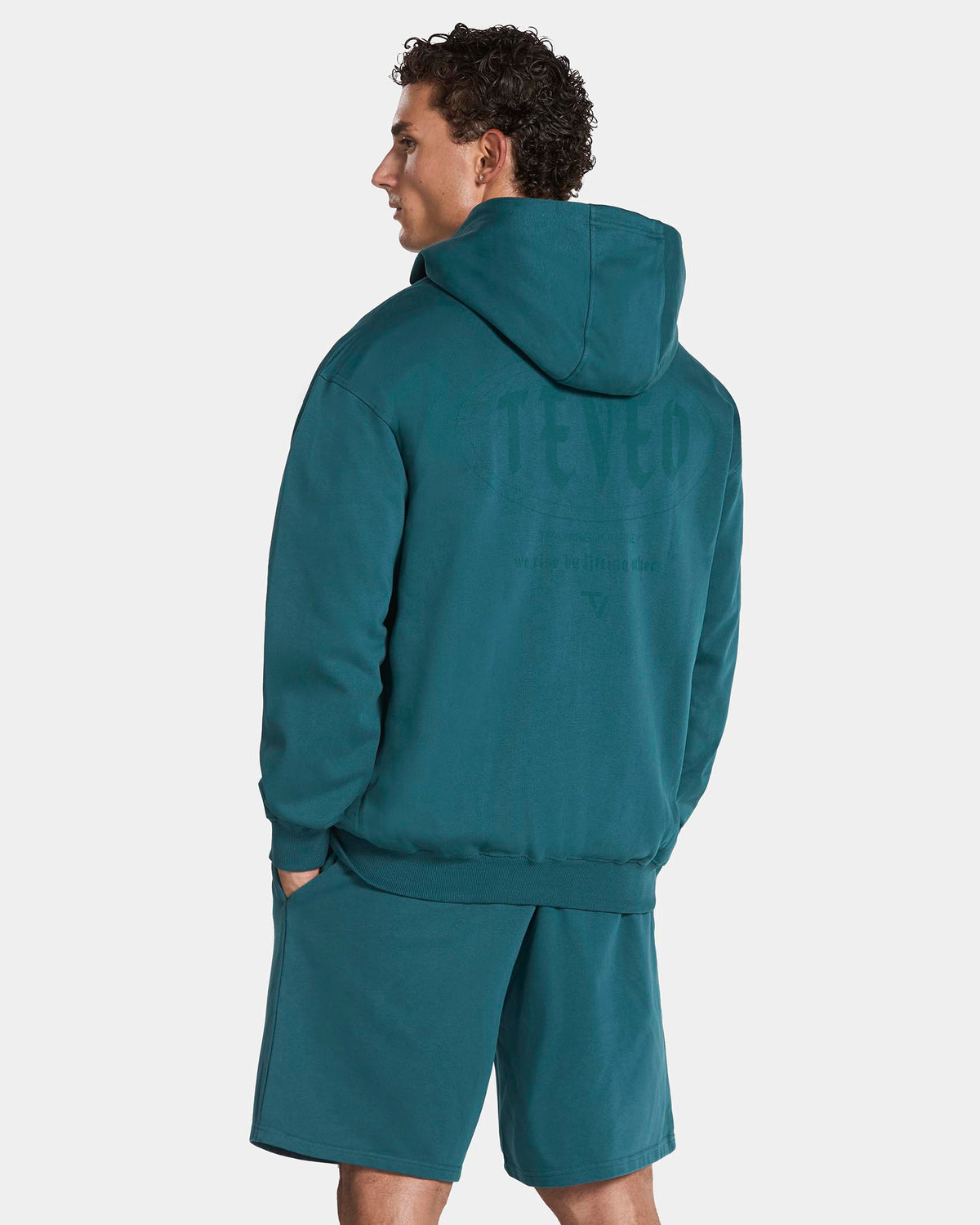 Felpa con cappuccio e zip Training "Teal"