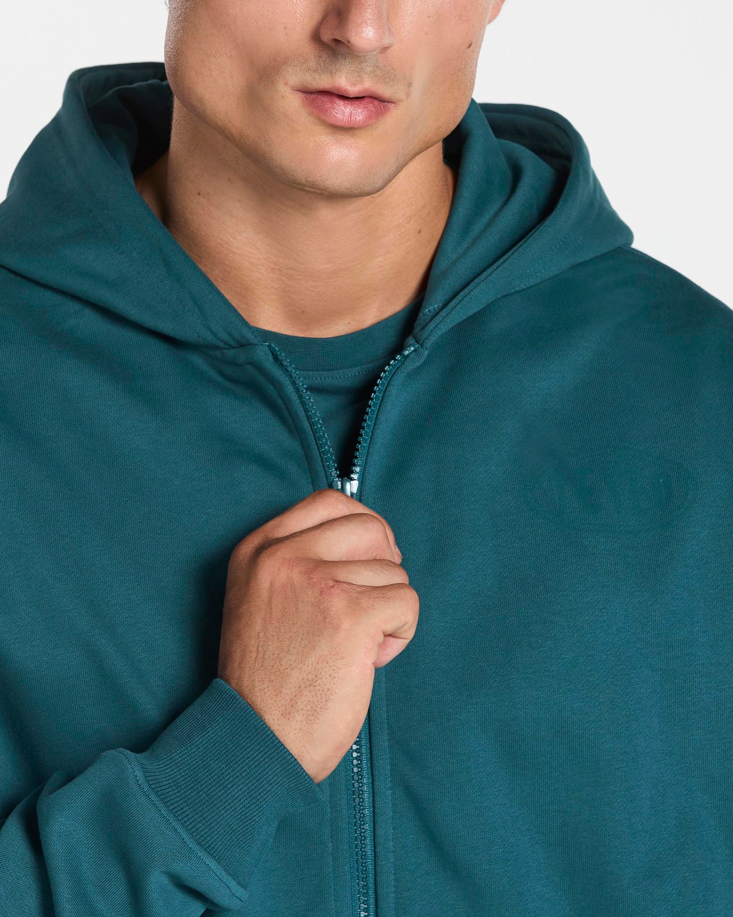 Felpa con cappuccio e zip Training "Teal"