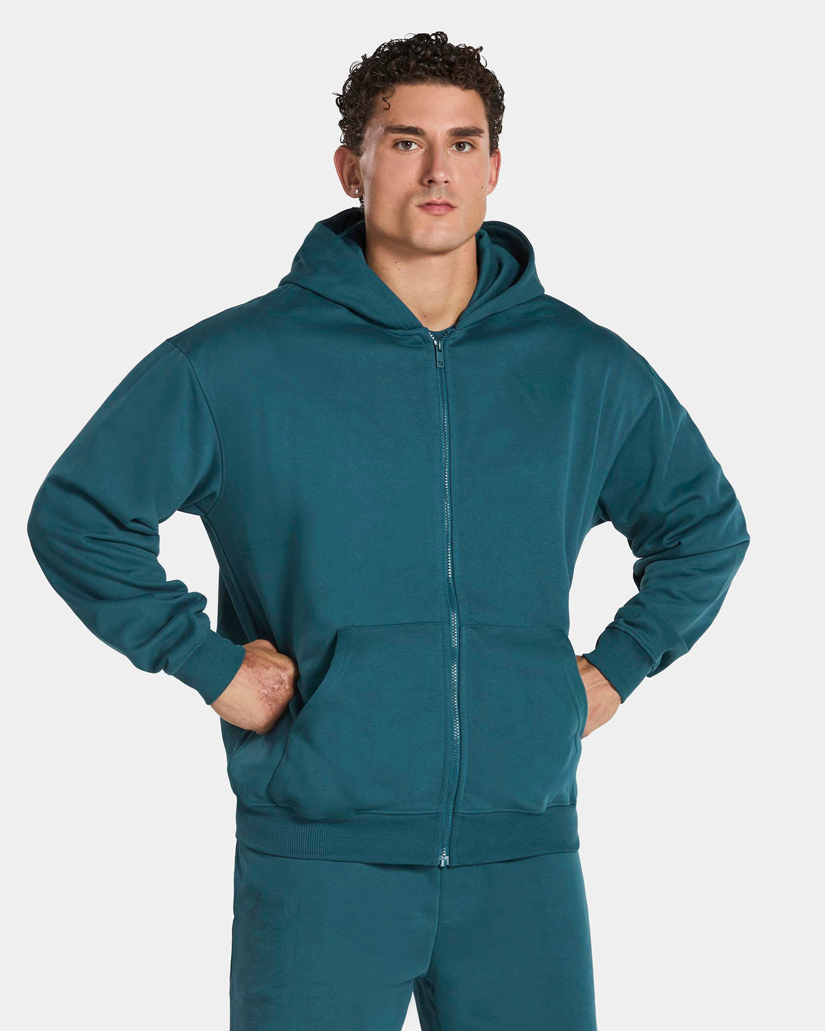 Sudadera con capucha y cremallera Training «azul teal»