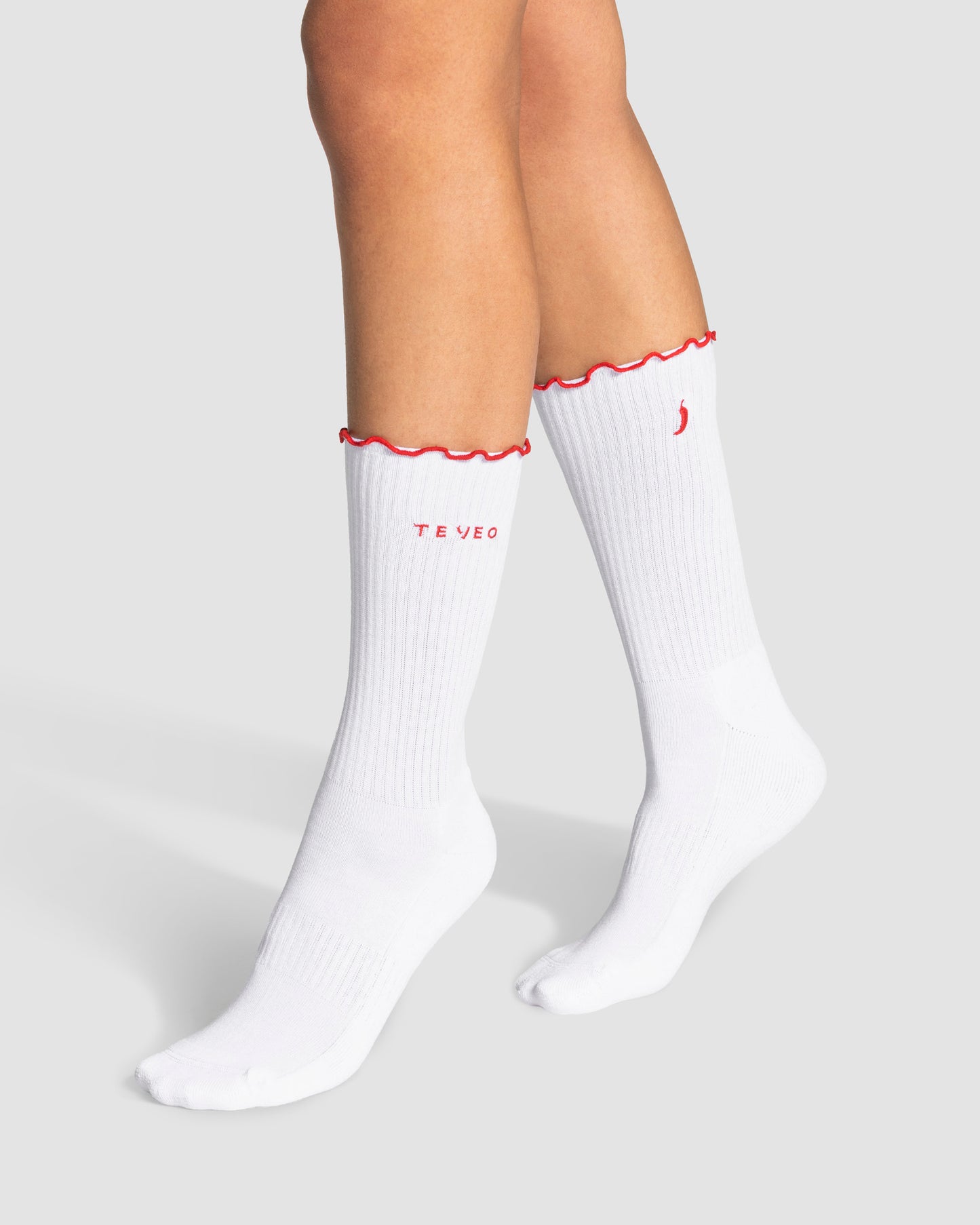 Valentine Ruffle Socks (2-Pack) ‘Chili – Light Pink/Chili – White’