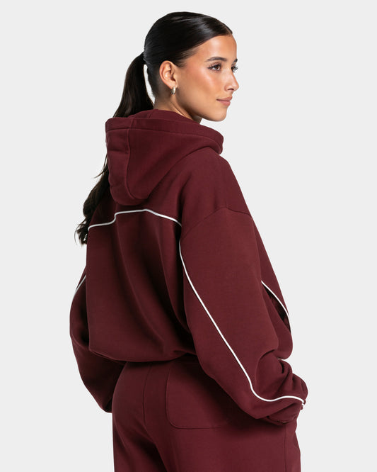 Contrastline Hooded Sweater ‘Burgundy’