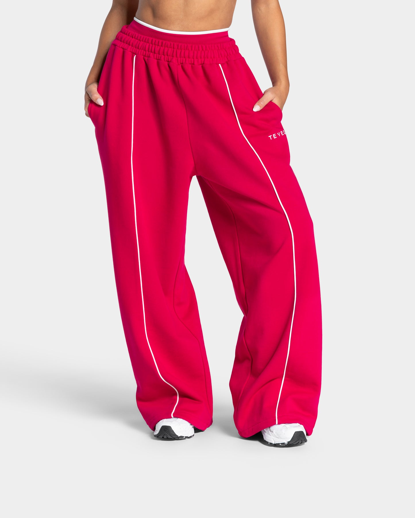 Pantalon de jogging Wide Leg Contrastline « Raspberry »