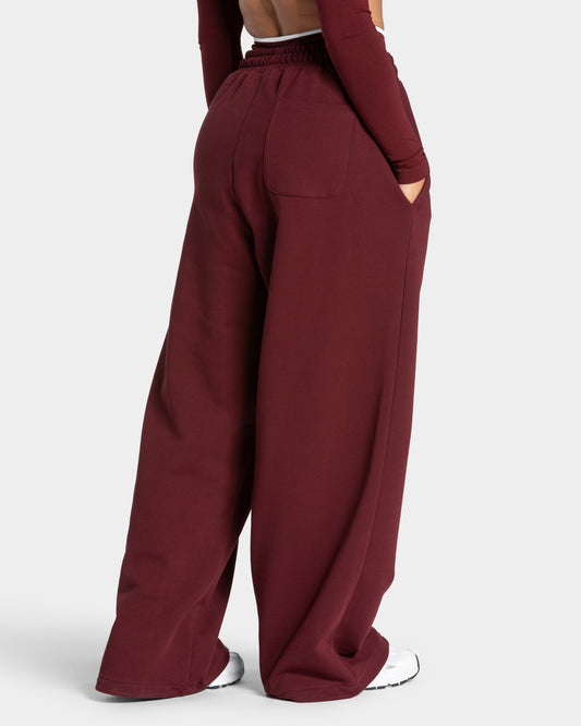 Contrastline Wide Leg Joggers ‘Burgundy’